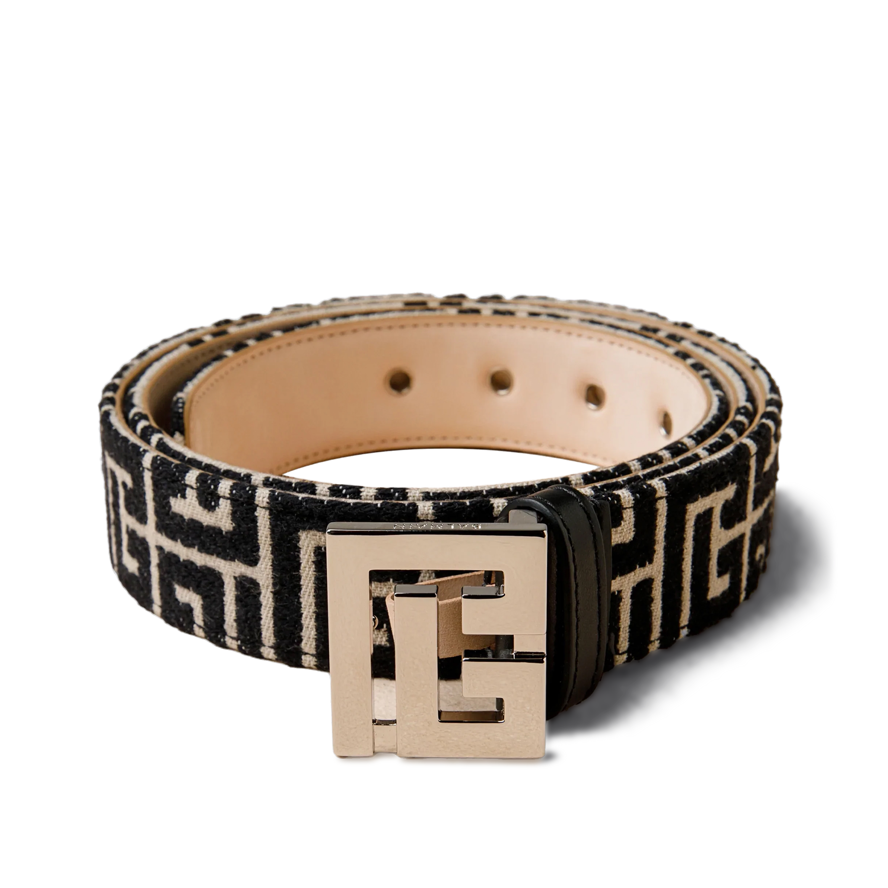 Cinturón Negro Balmain PB Monogram