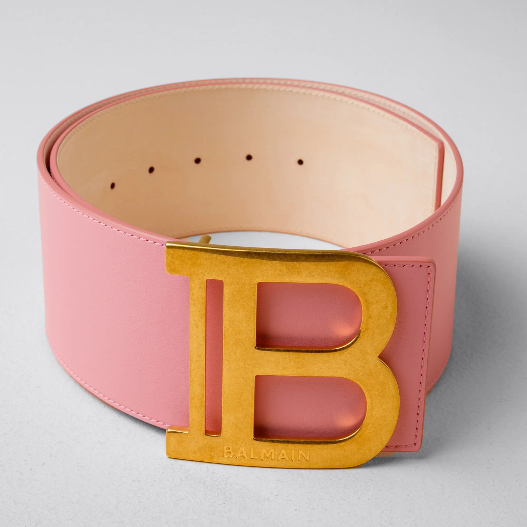 Cinturón Rosa Balmain B Logo