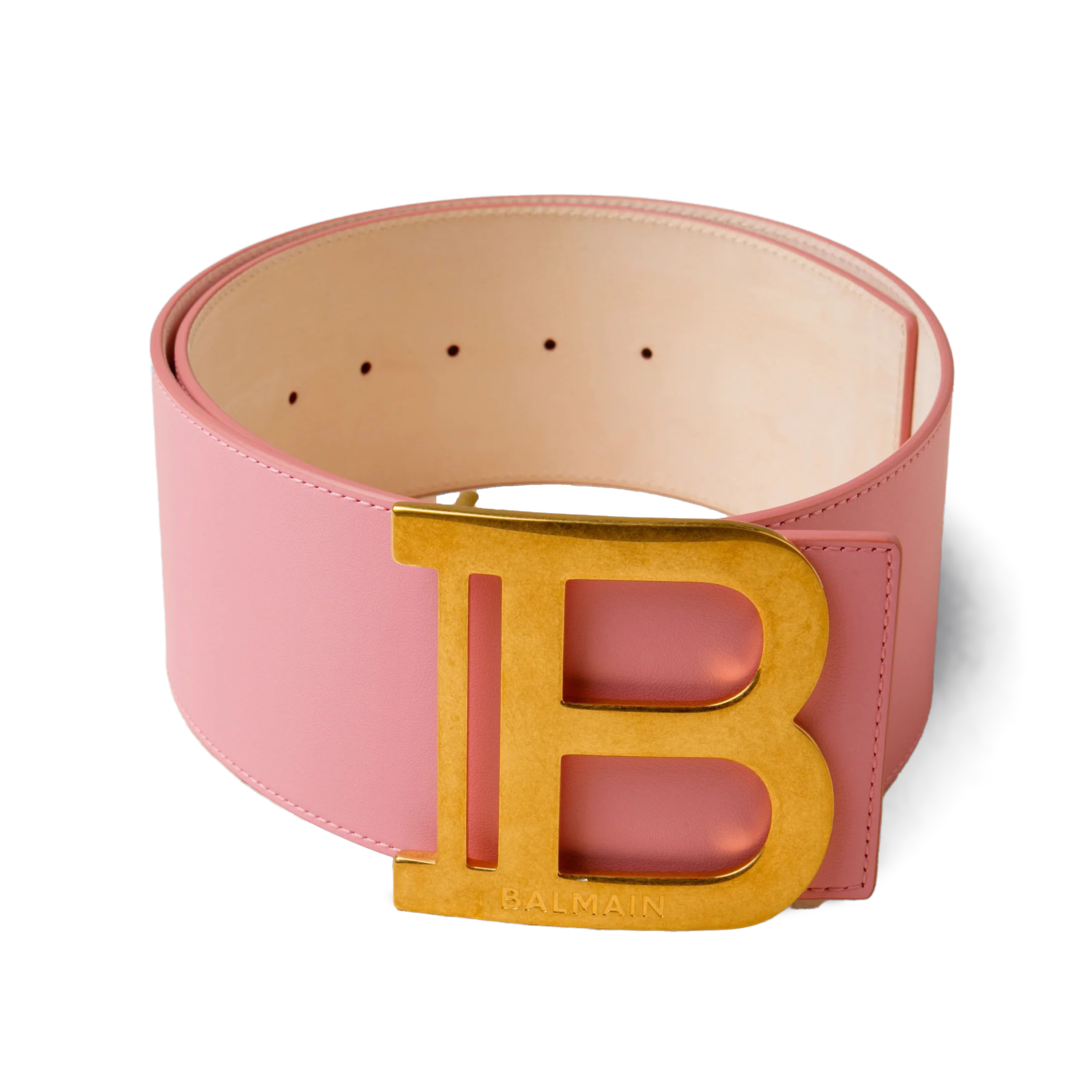Cinturón Rosa Balmain B Logo