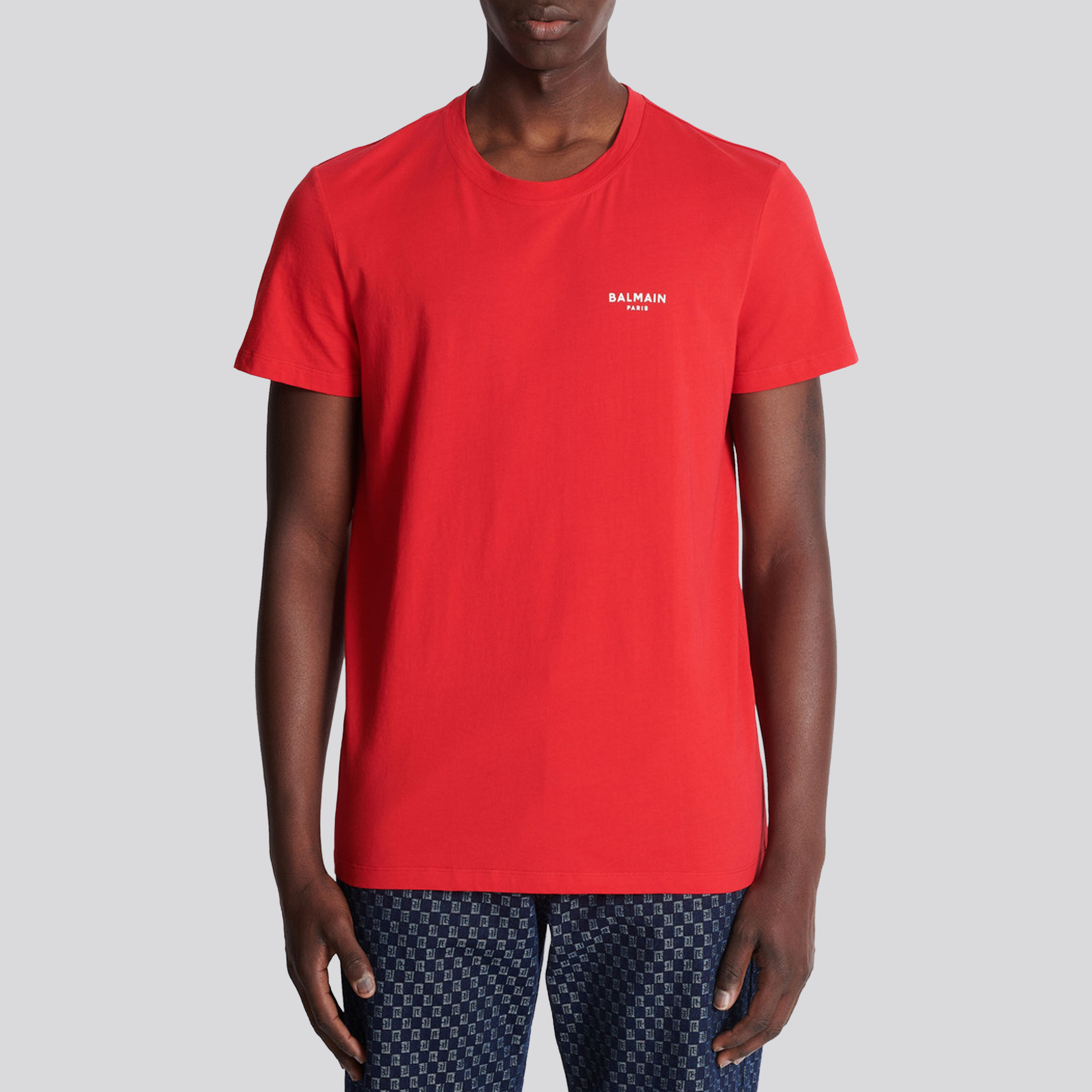 Camiseta Rojo Balmain Paris Chest Logo