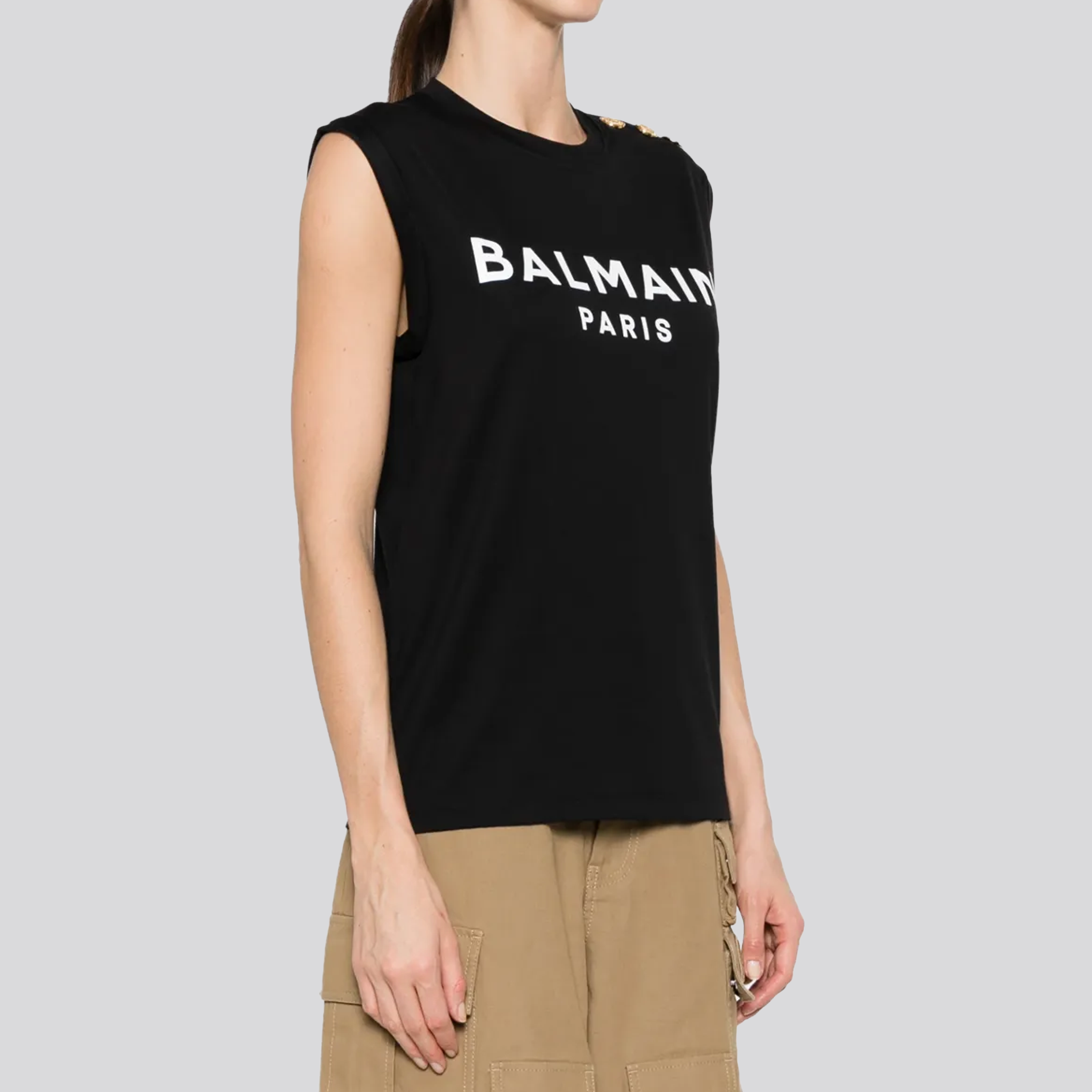 Top Negro Balmain Paris Bottoms