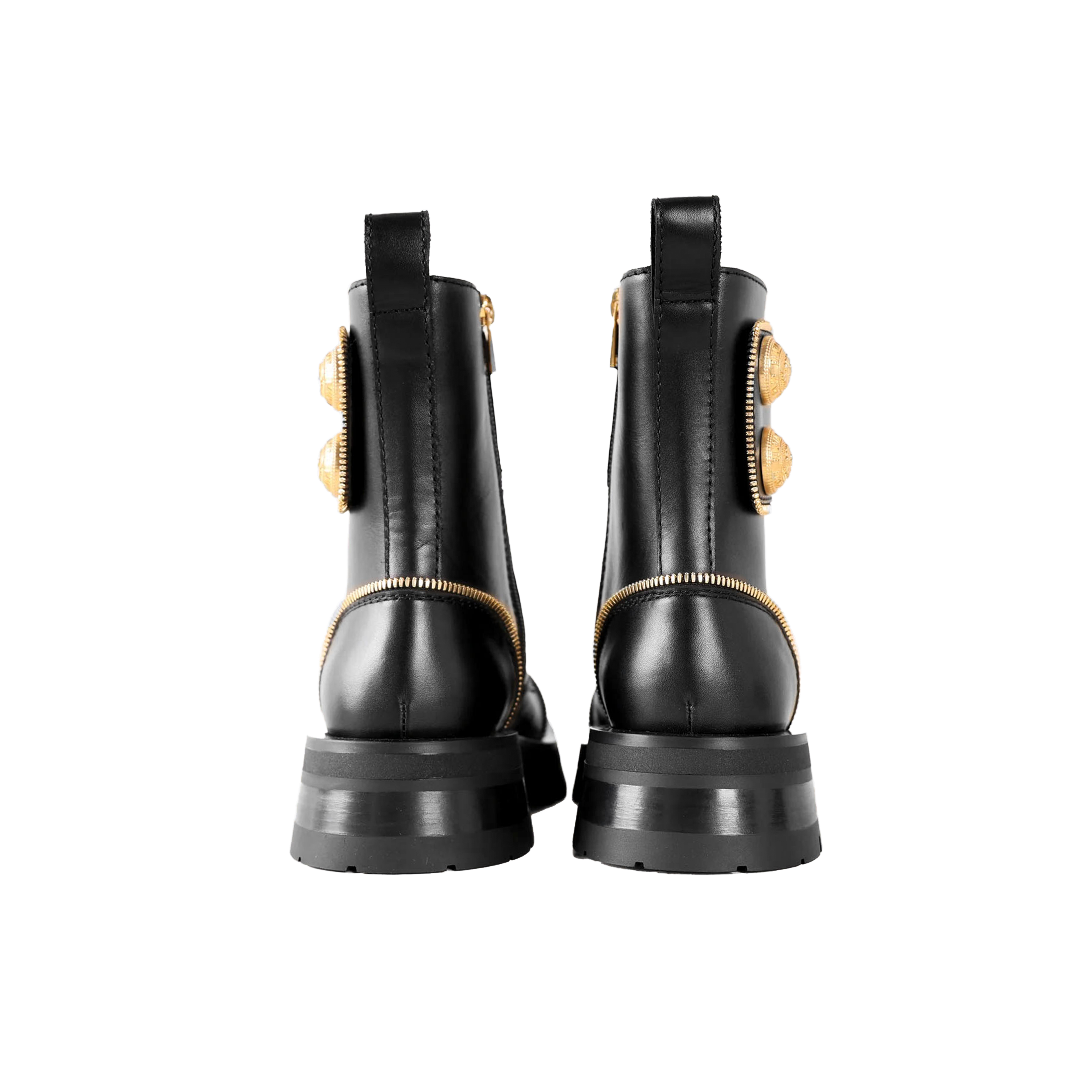 Botas Negras Balmain Studded Square-Toe
