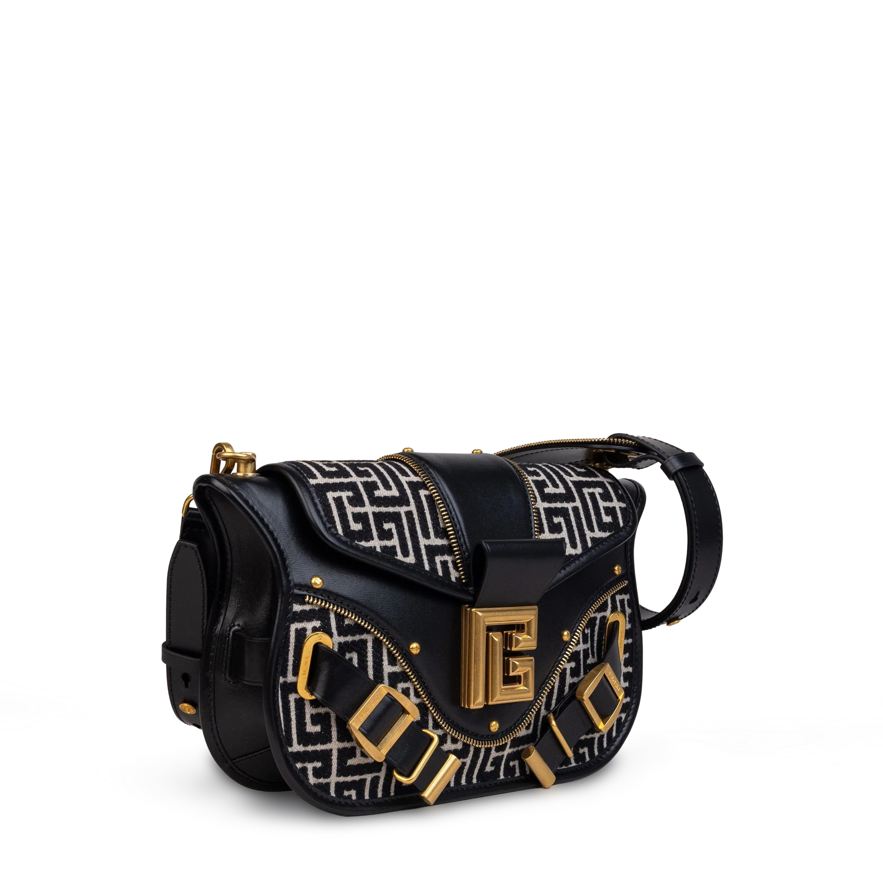 Cartera Negra Balmain Blaze M-Jacquard Monogramme