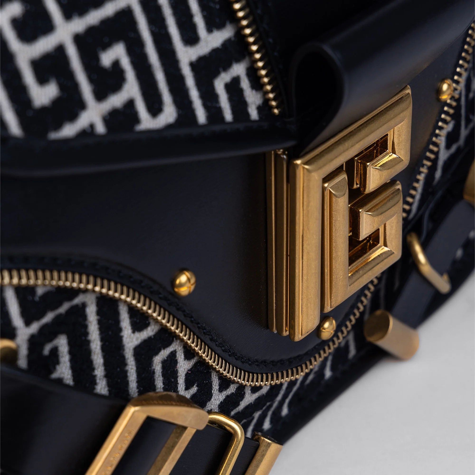 Cartera Negra Balmain Blaze M-Jacquard Monogramme