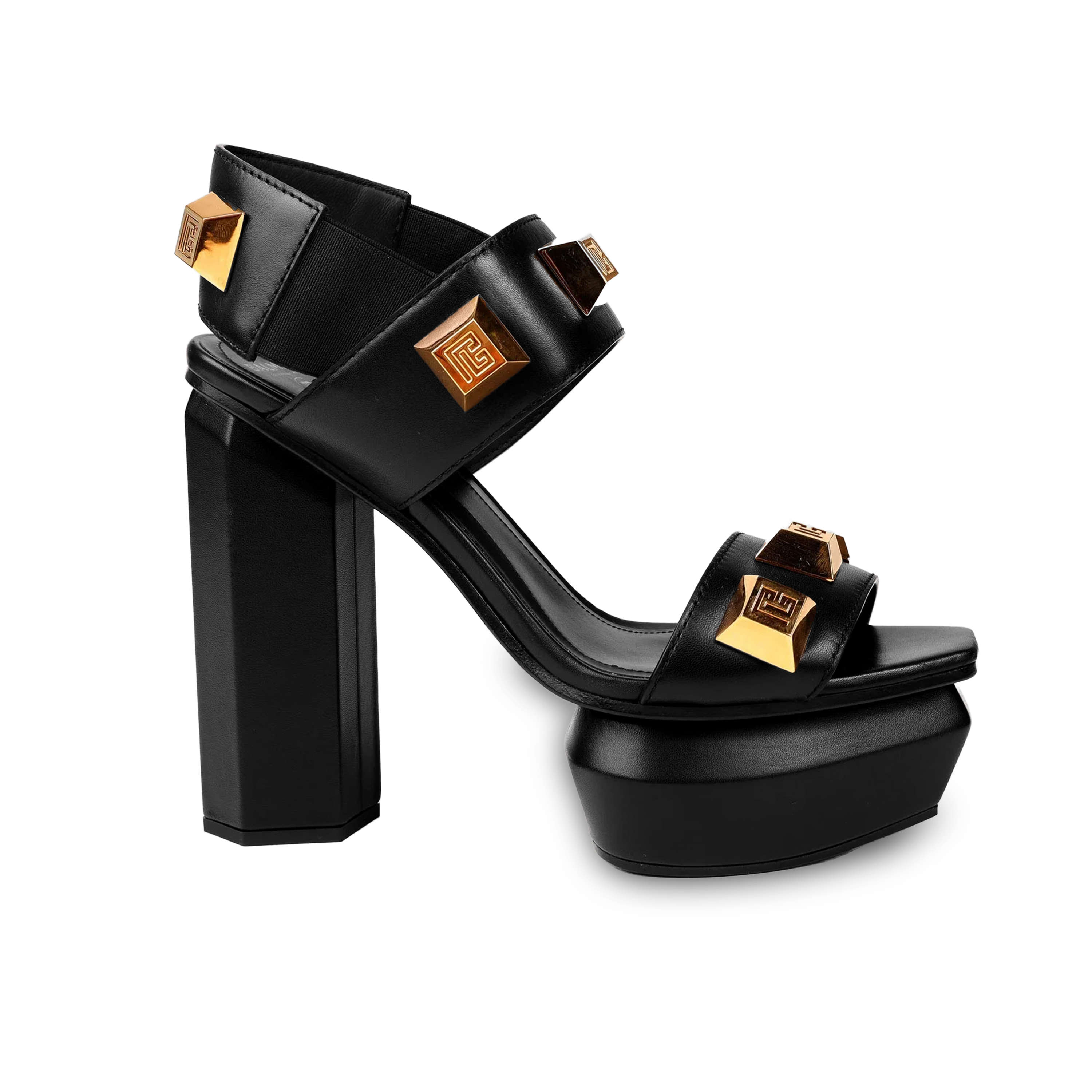 Tacones Negros Balmain Pyramid Stud