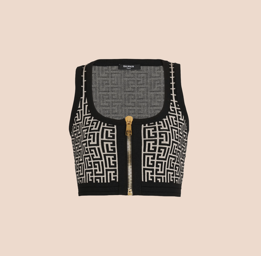 Top Negro Balmain Monogram