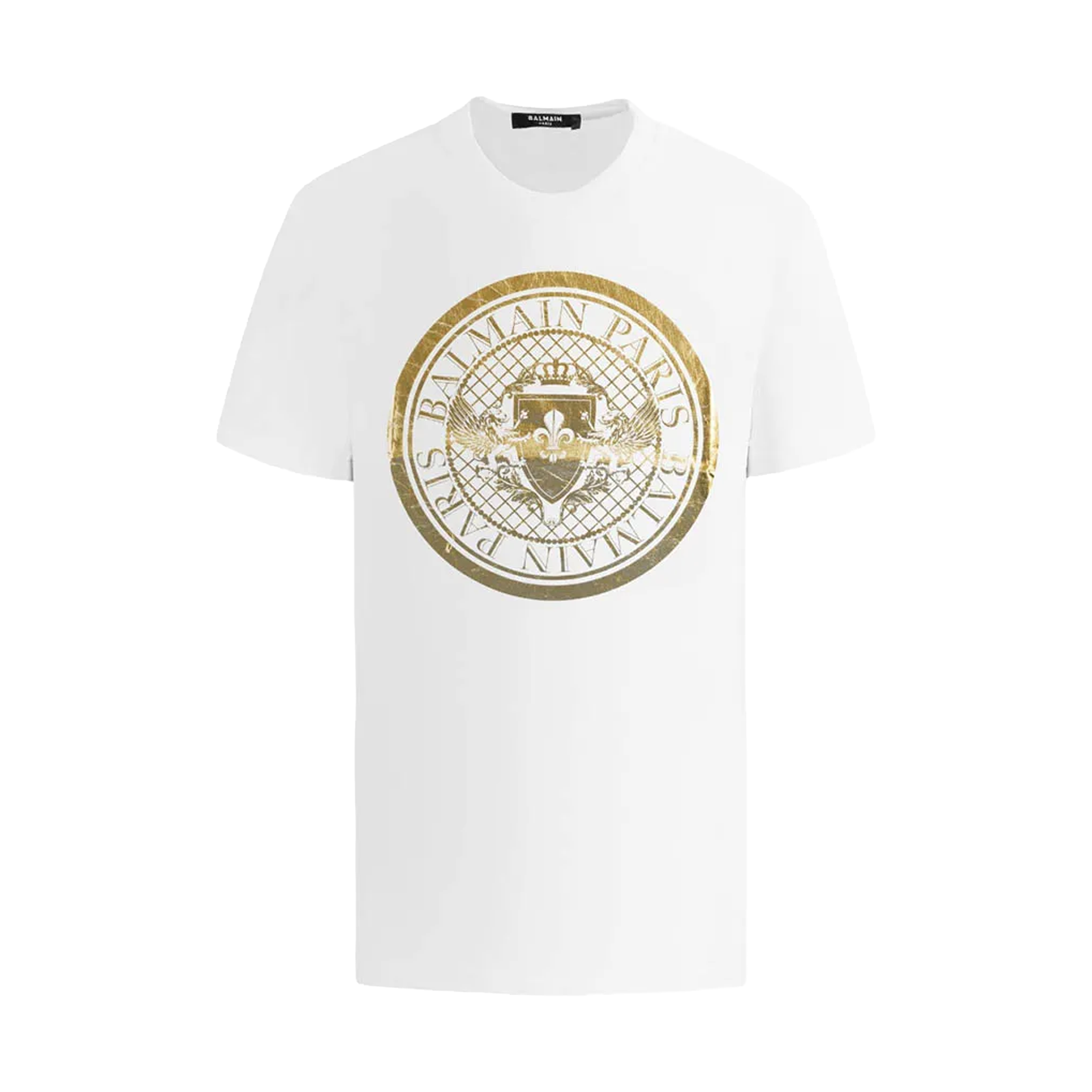 Camiseta Blanca Balmain Coin Foil
