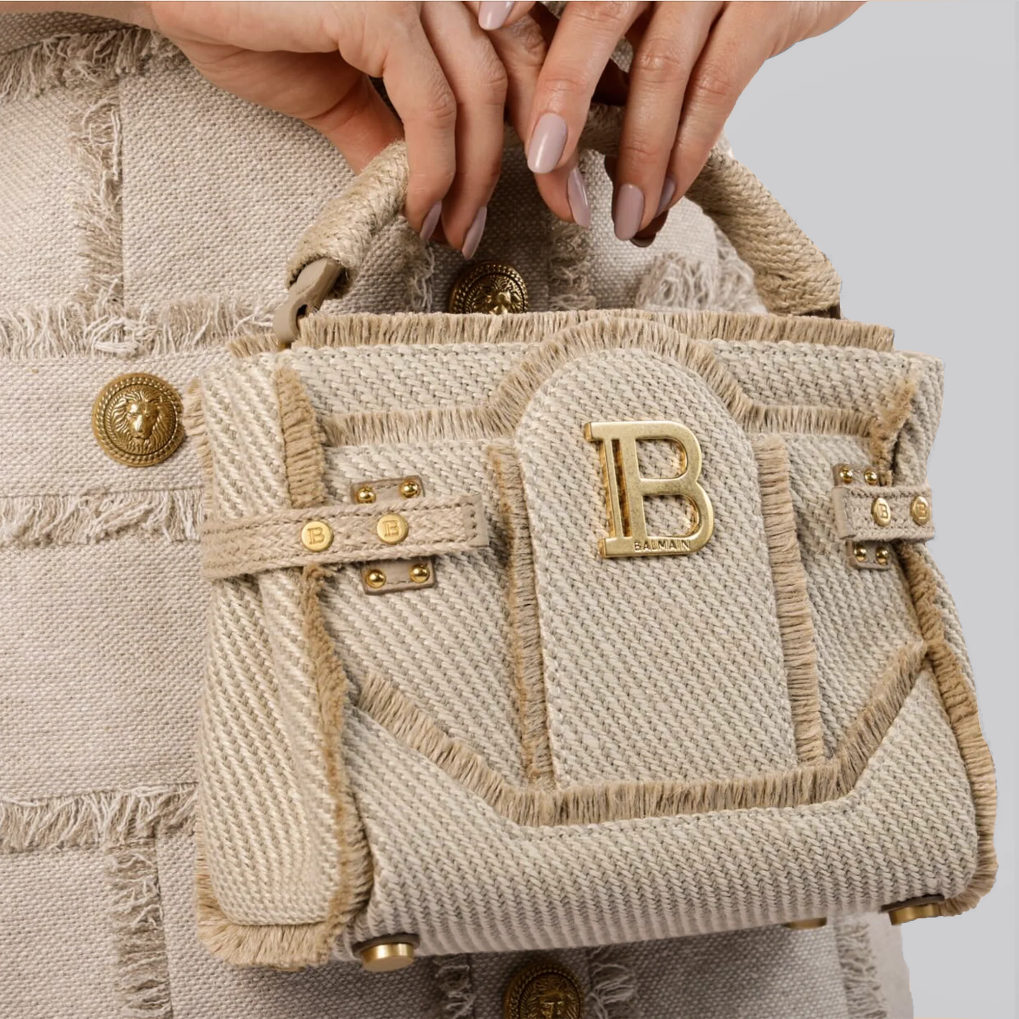 Cartera Beige Balmain Bbuzz
