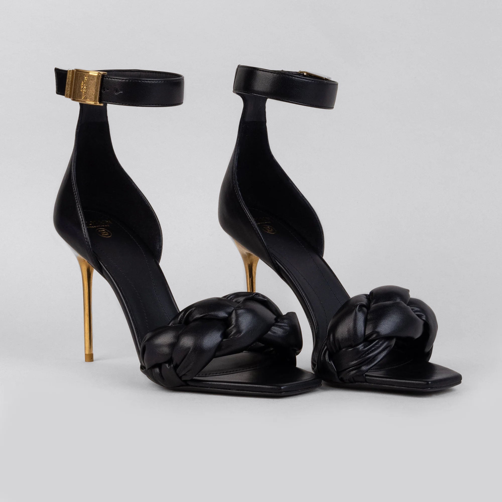Tacones Negros Balmain Uma-Cuir