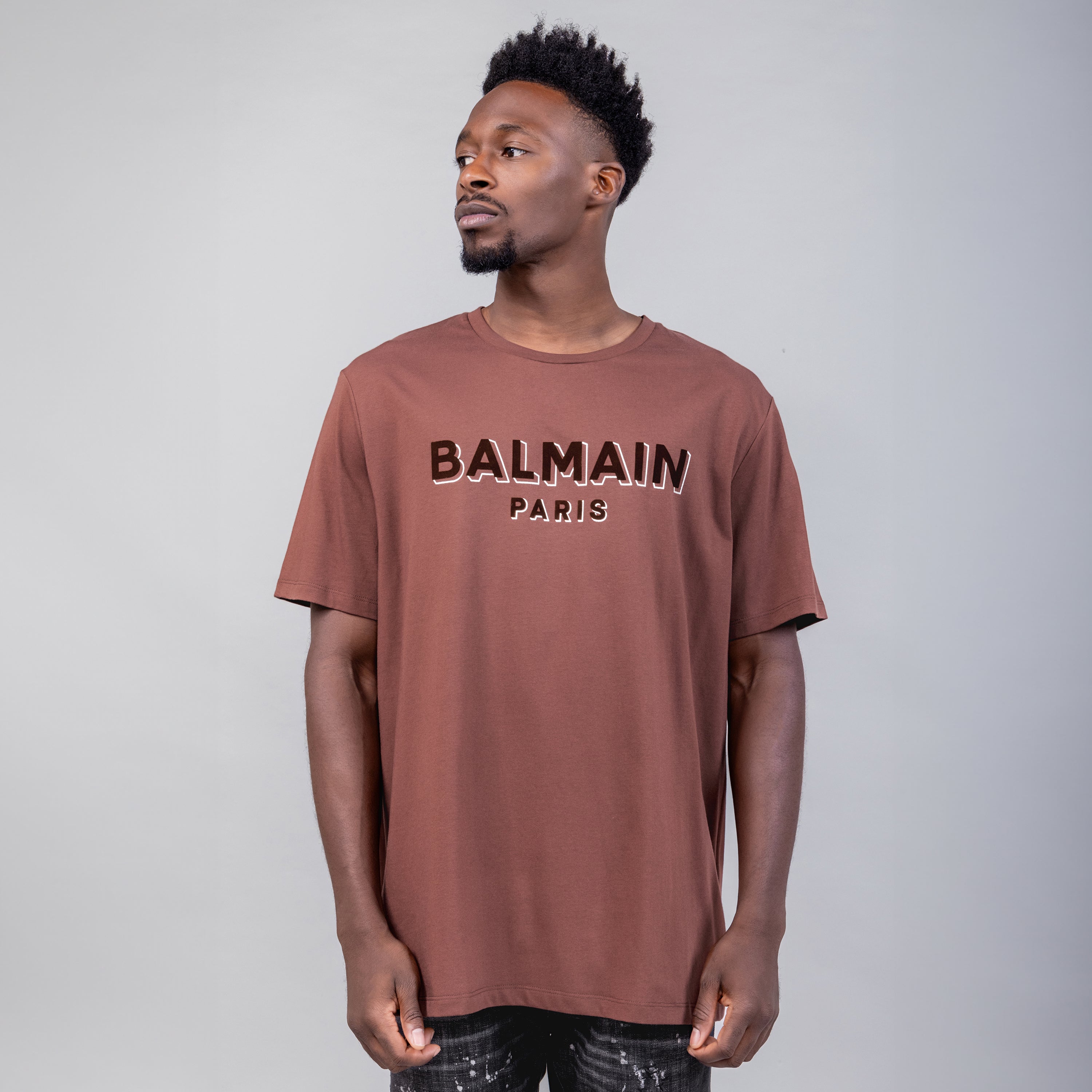 Camiseta Café Balmain Paris Logo