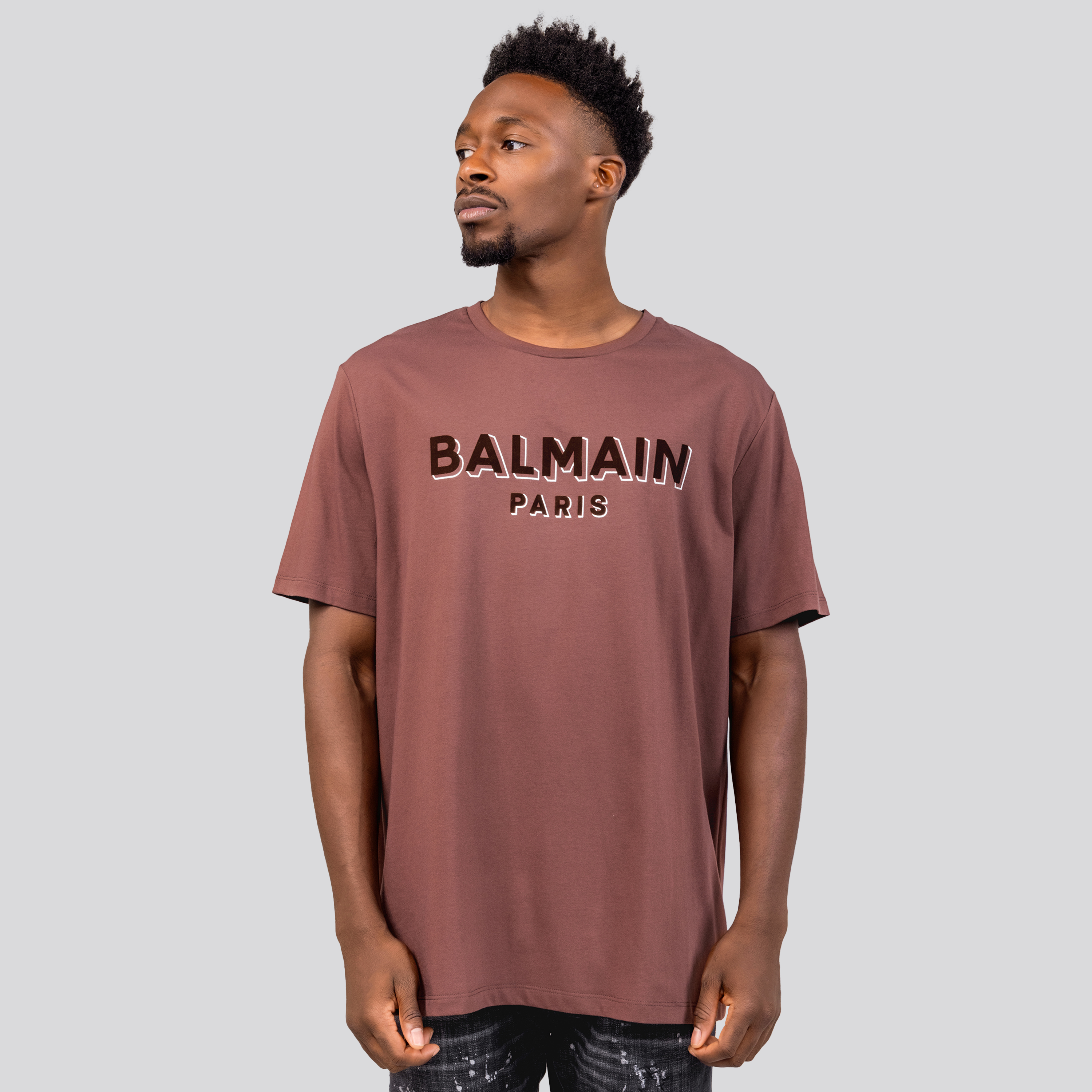 Camiseta Café Balmain Paris Logo