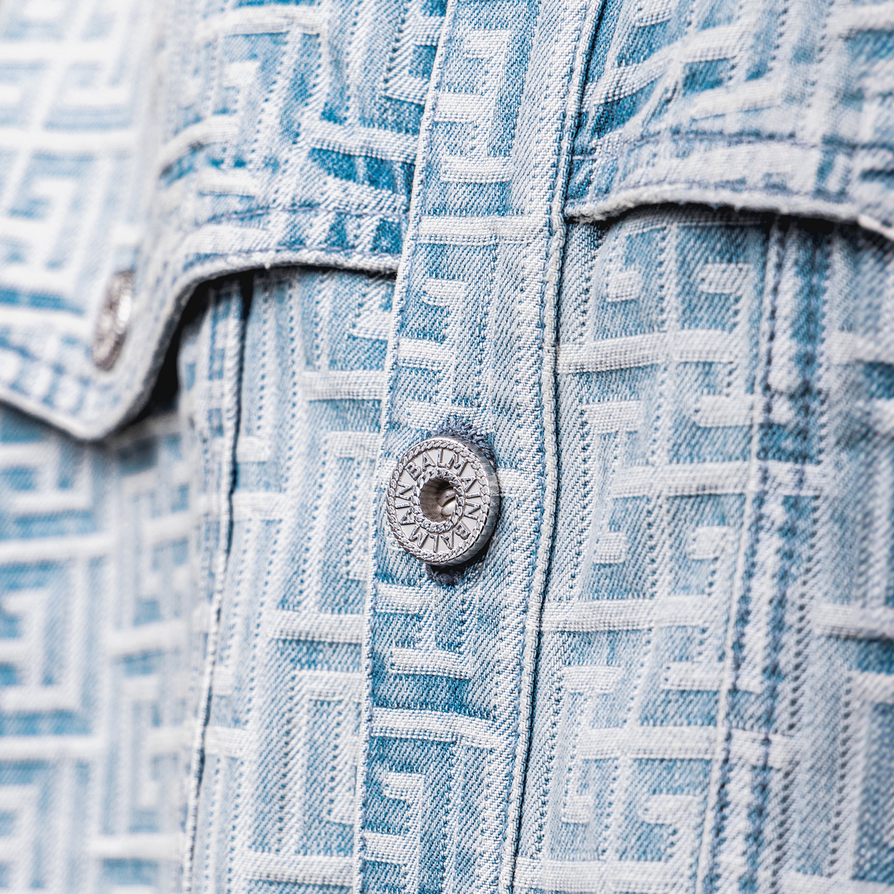 Camisa Denim Balmain PB Monogram