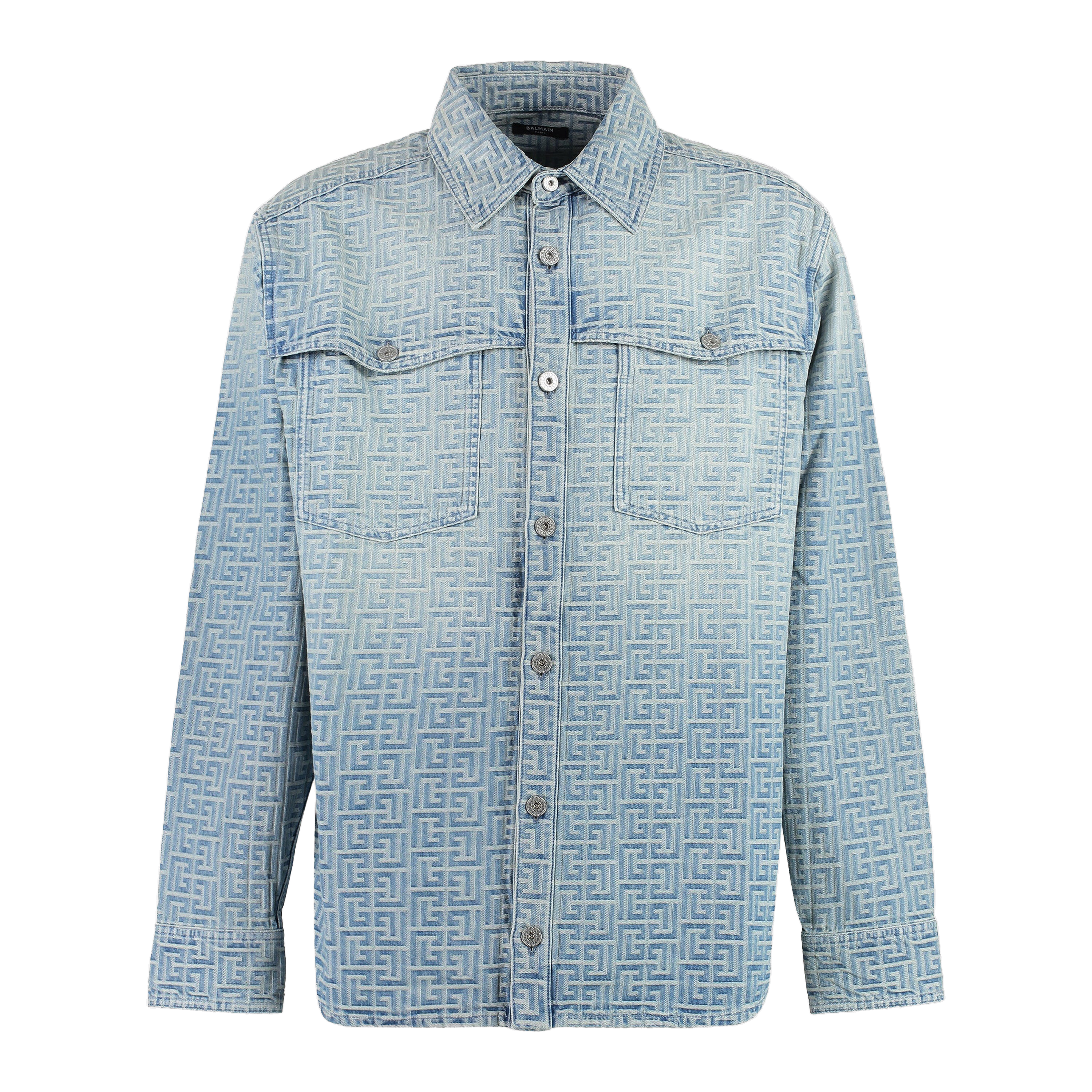 Camisa Denim Balmain PB Monogram