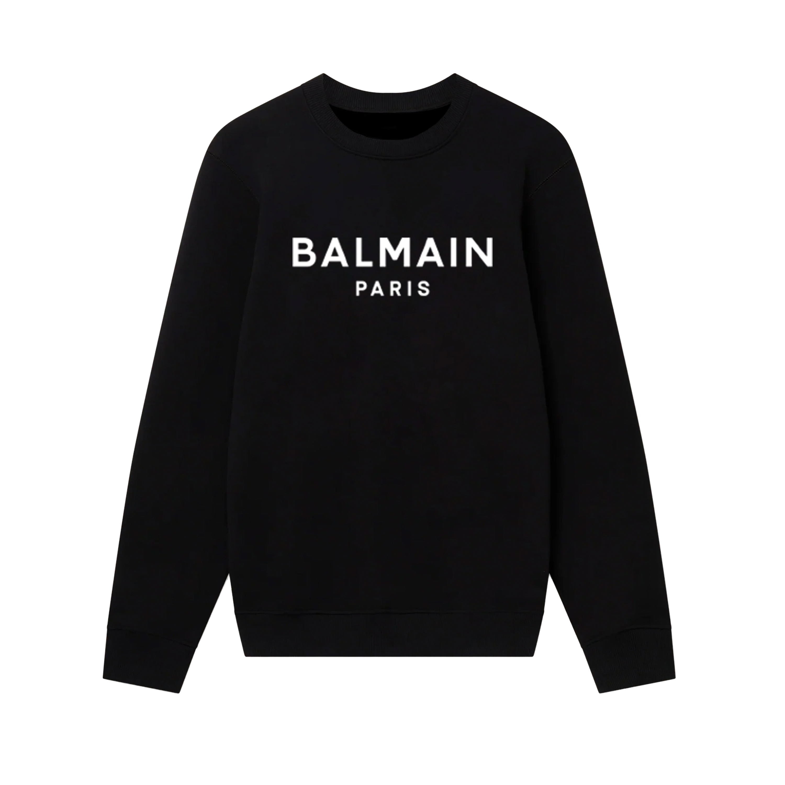 Buzo Negro Balmain Paris Logo