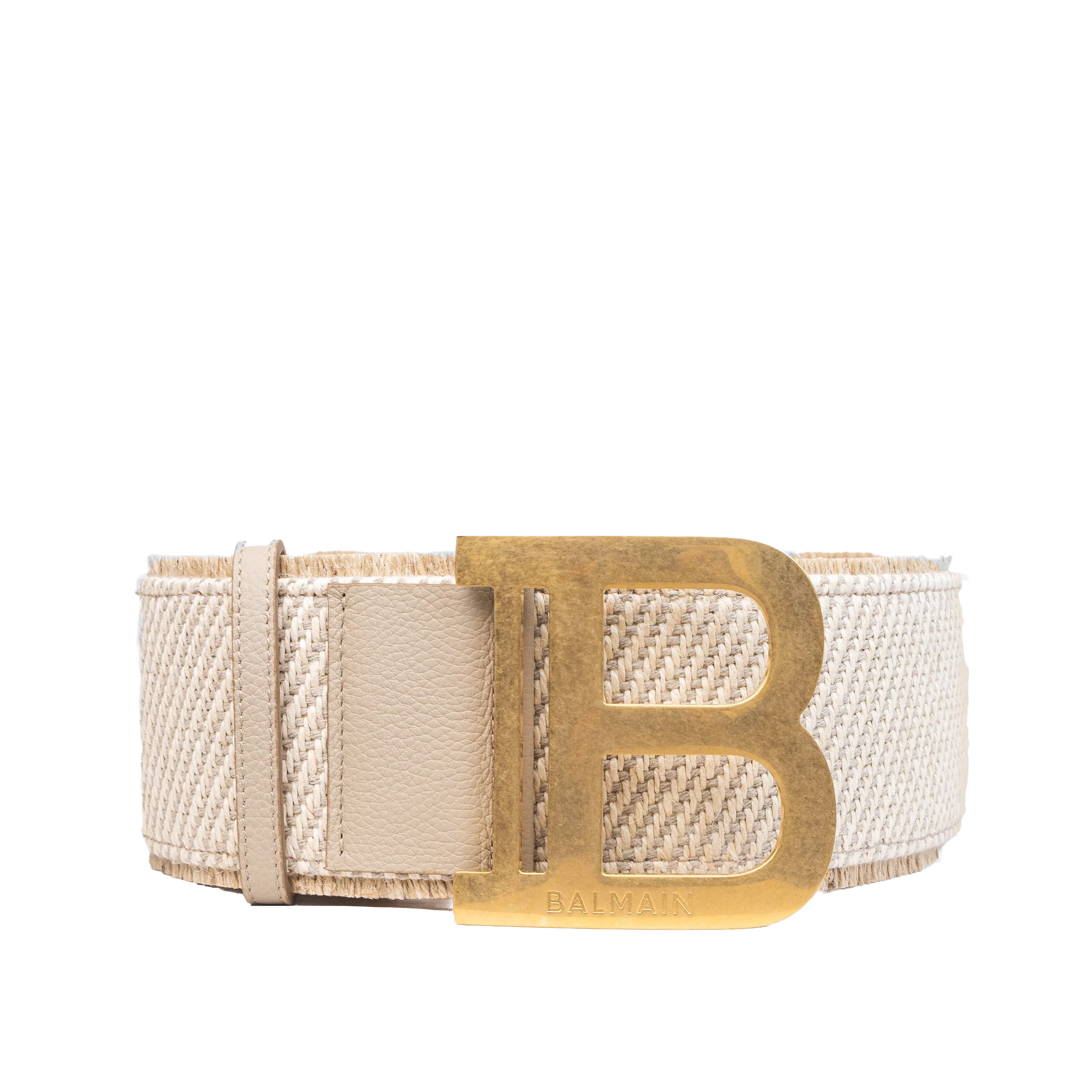 Cinturón Beige Balmain B Logo 40 mm