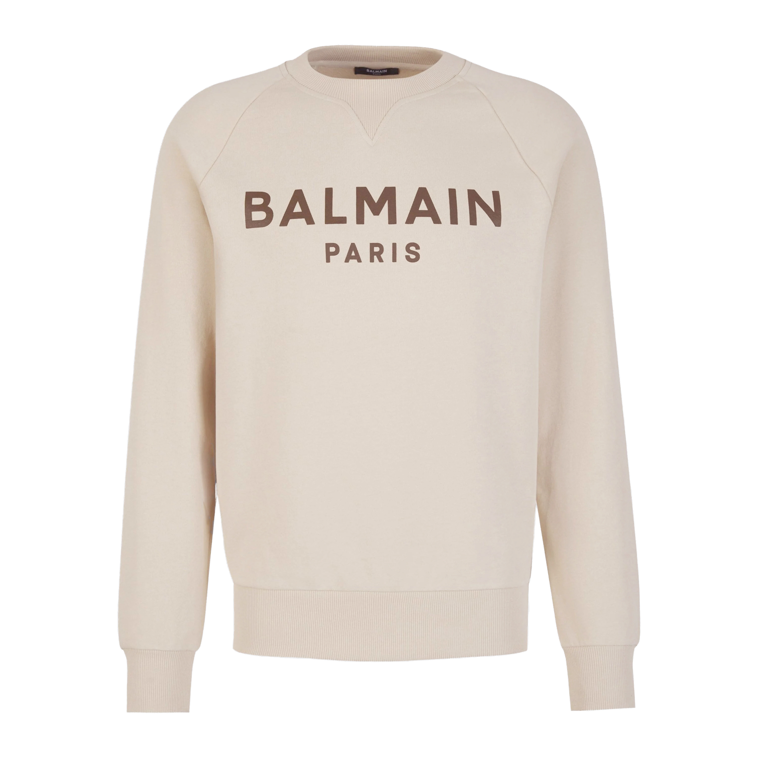 Buzo Beige Balmain Paris Logo