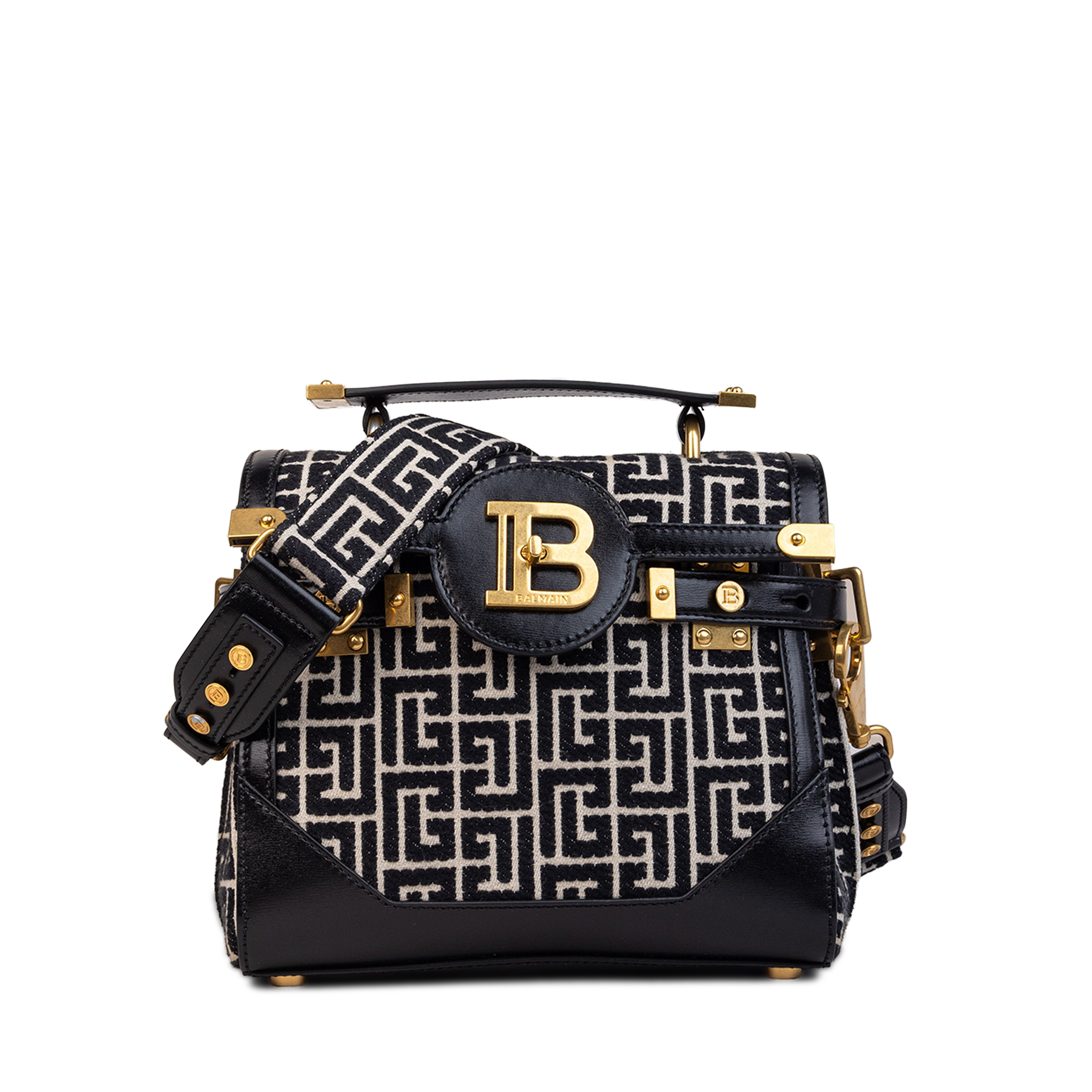 Cartera Negra Balmain Crossbody 1945 Jacquard