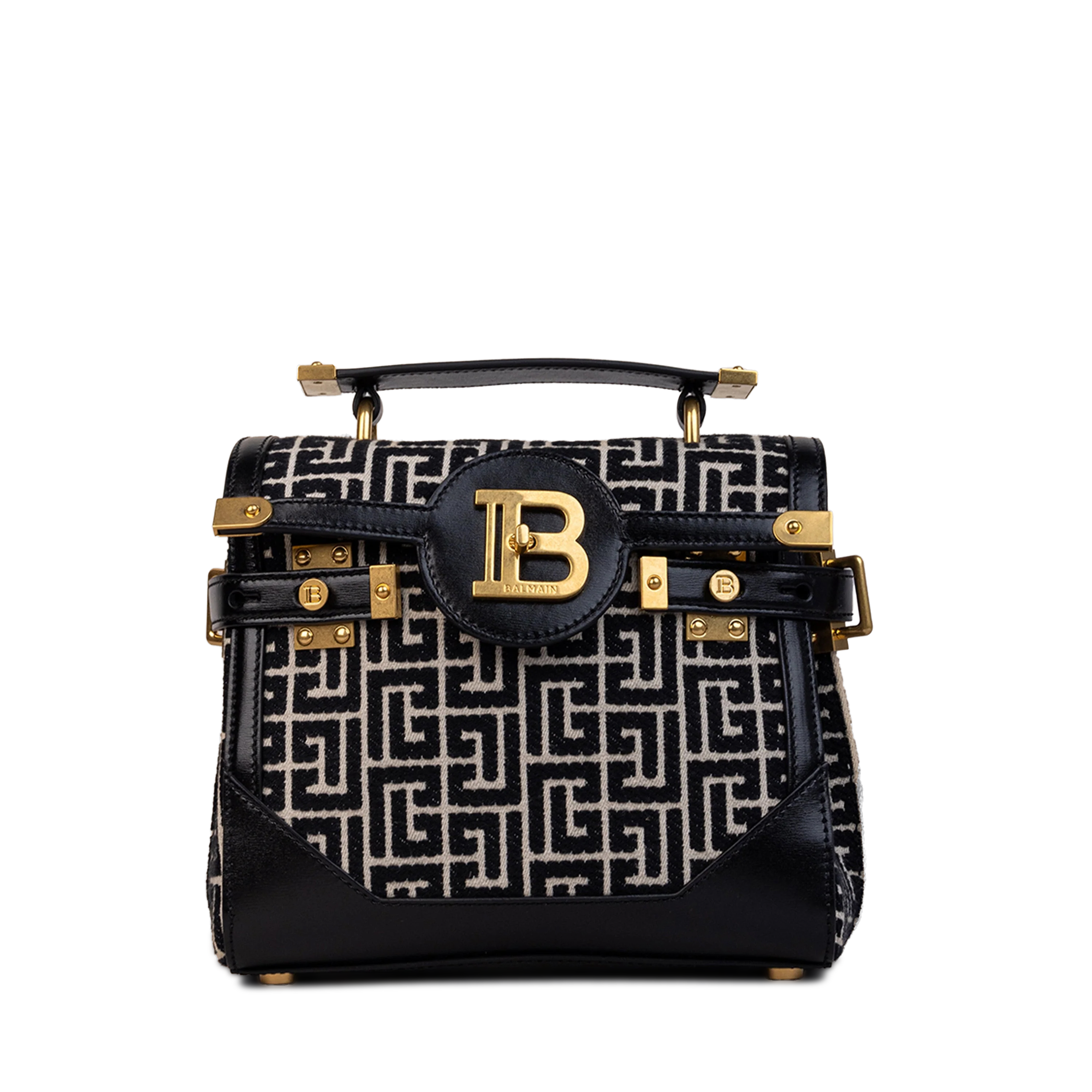 Cartera Negra Balmain Crossbody 1945 Jacquard