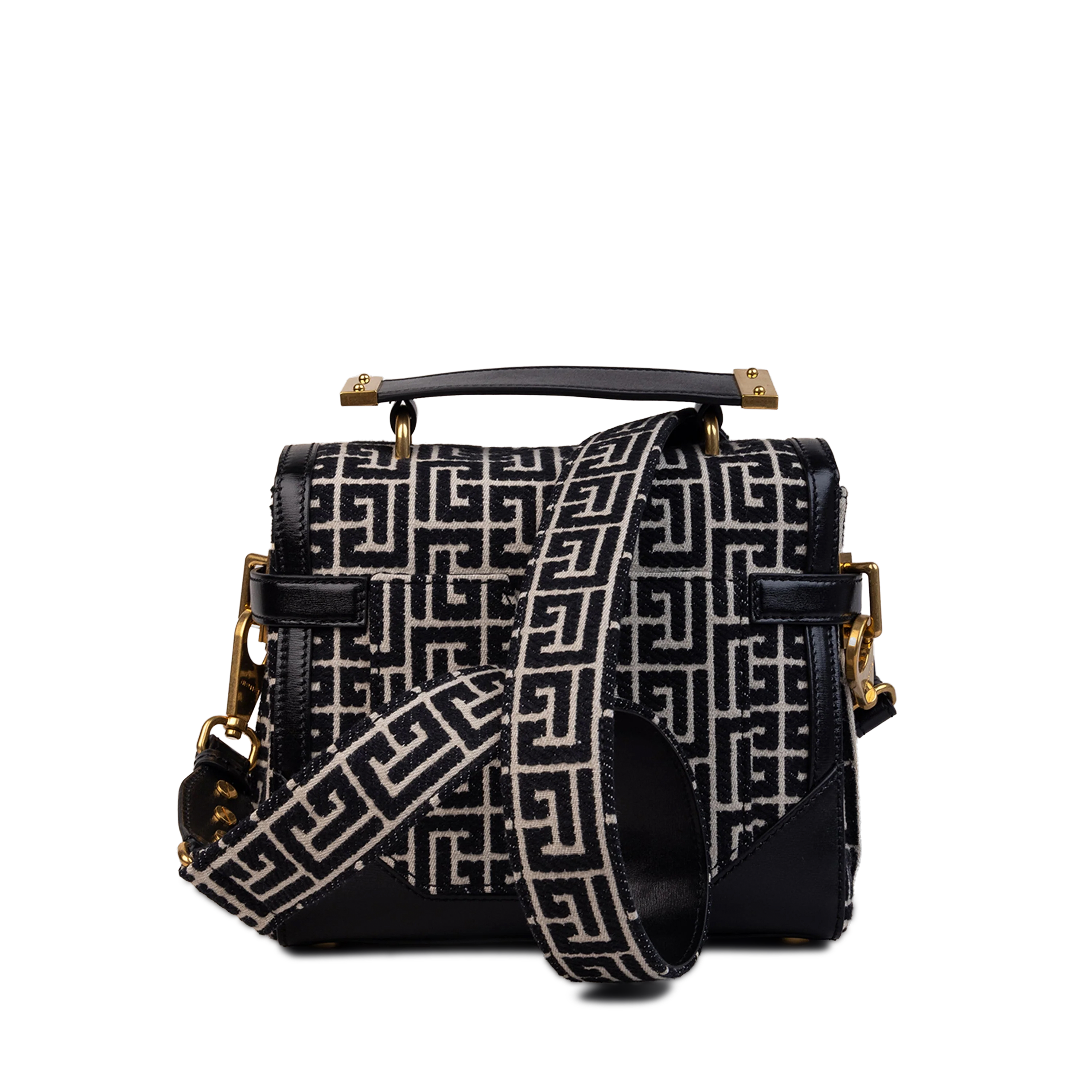Cartera Negra Balmain Crossbody 1945 Jacquard