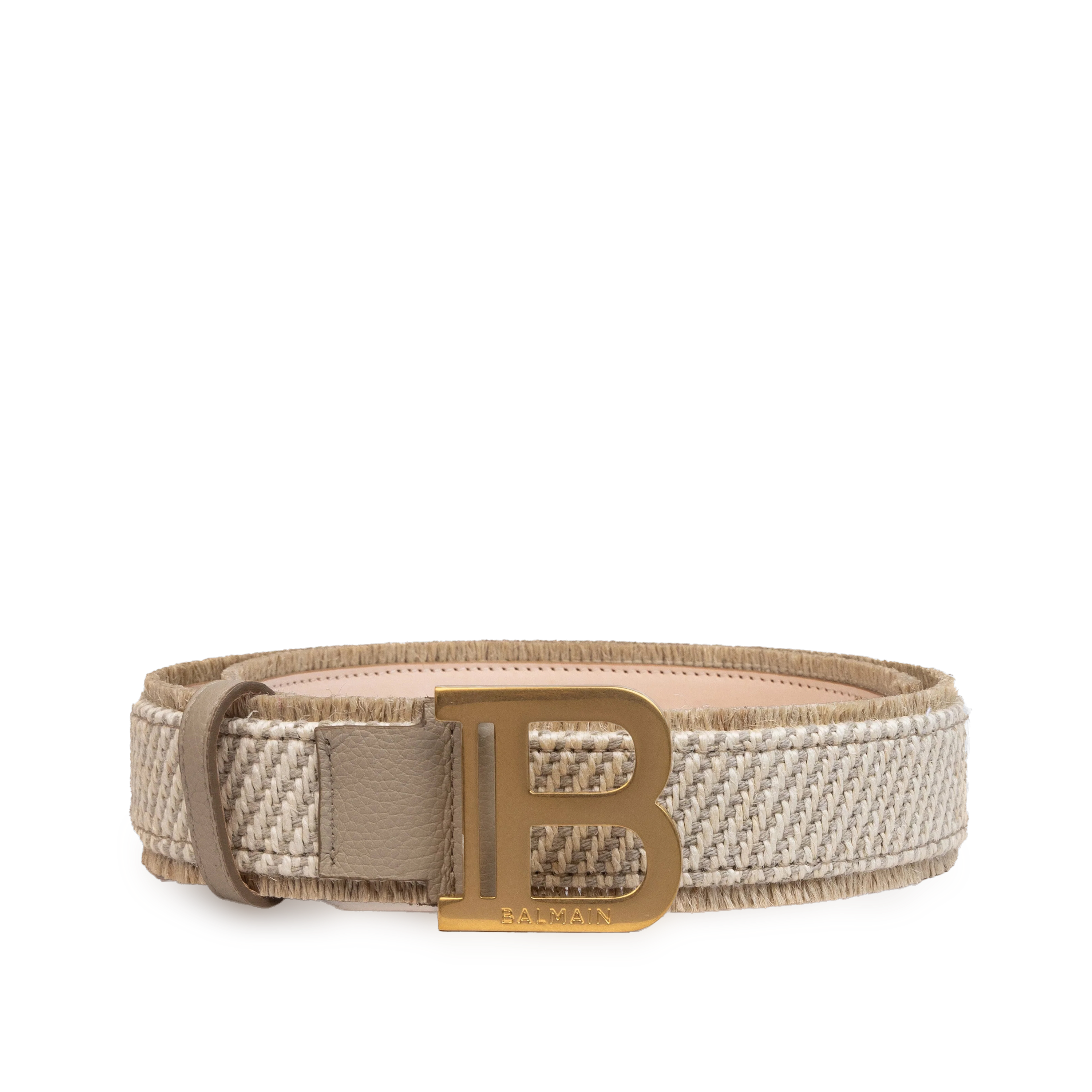 Cinturón Beige Balmain B Logo