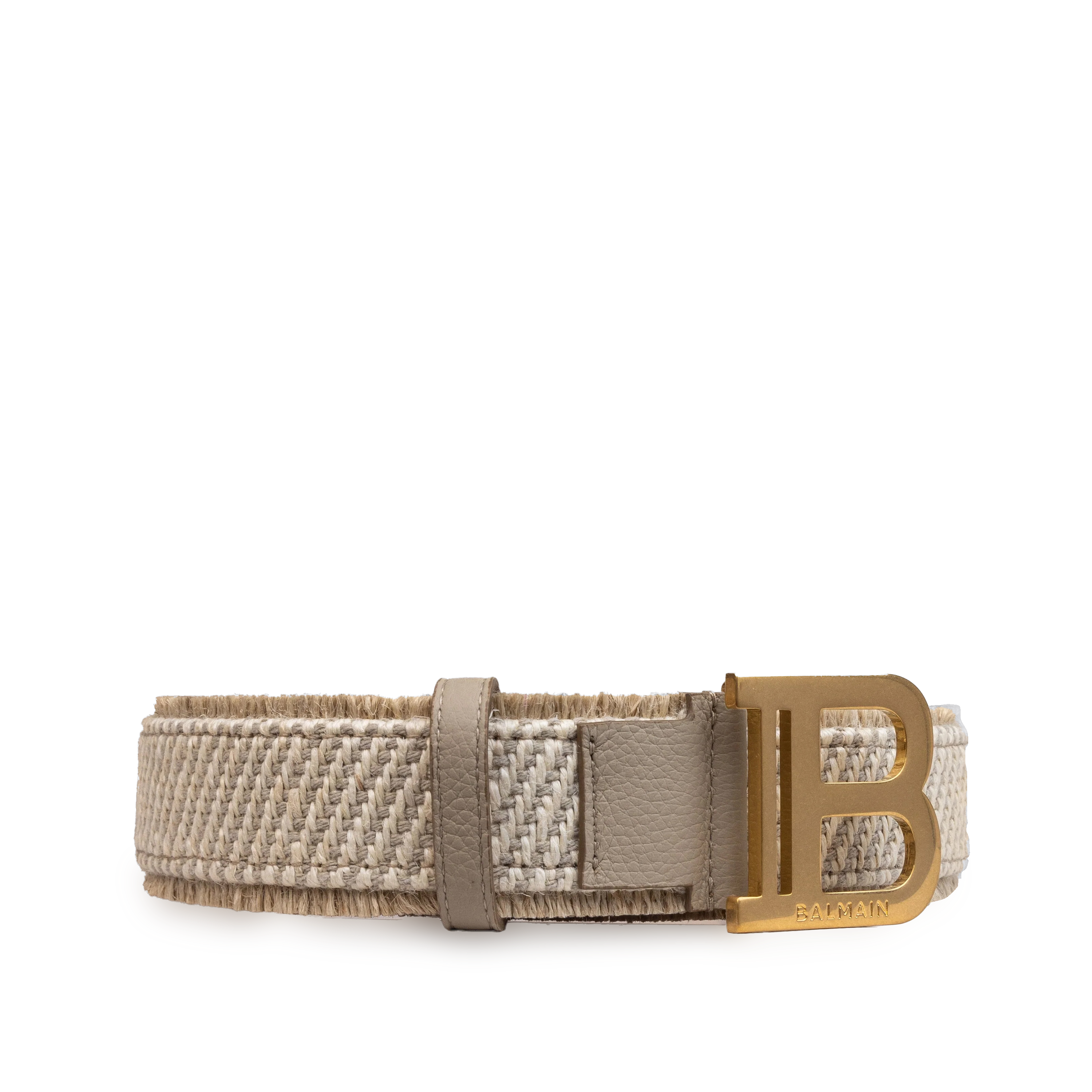 Cinturón Beige Balmain B Logo