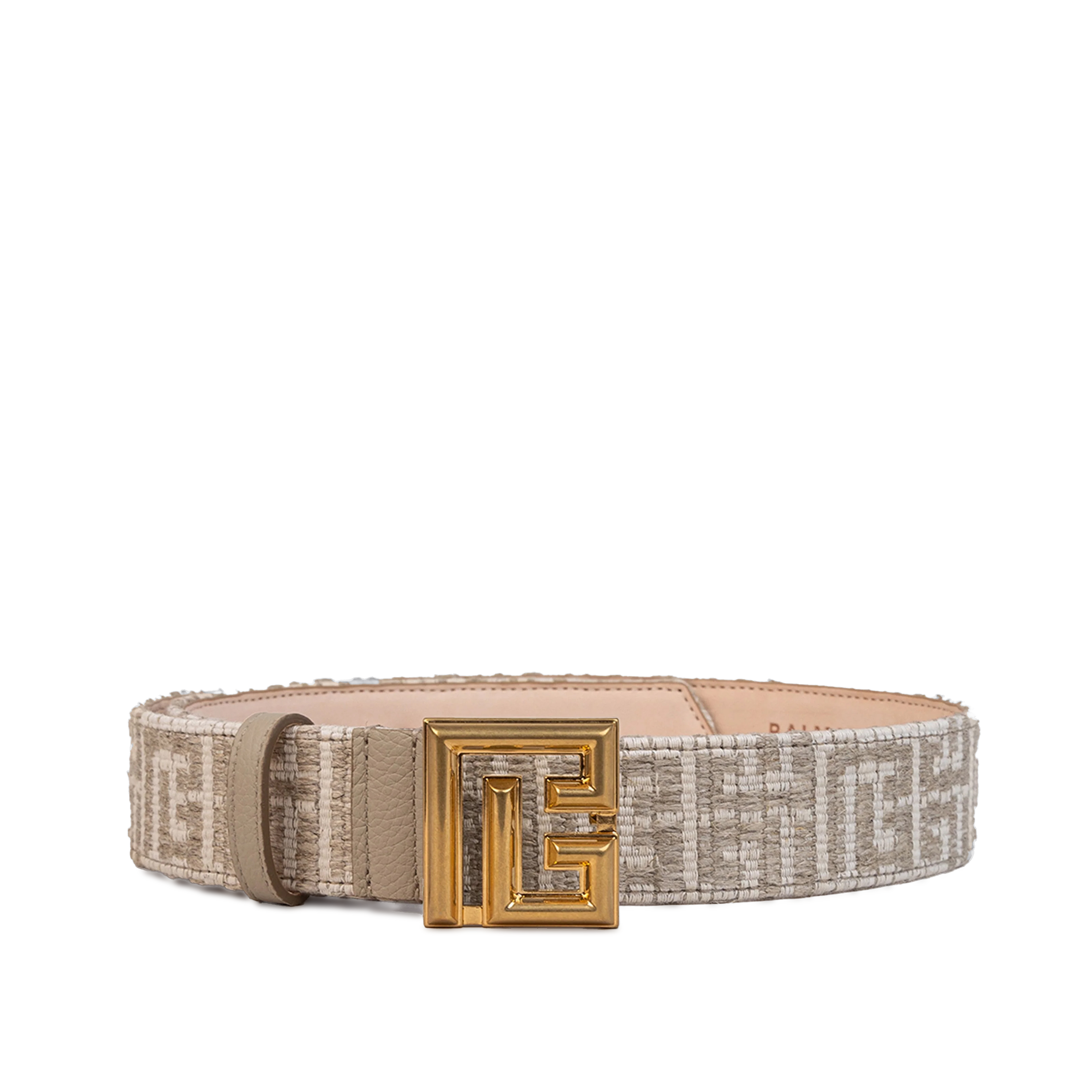 Cinturón Beige Balmain Jacquard 35 Mm