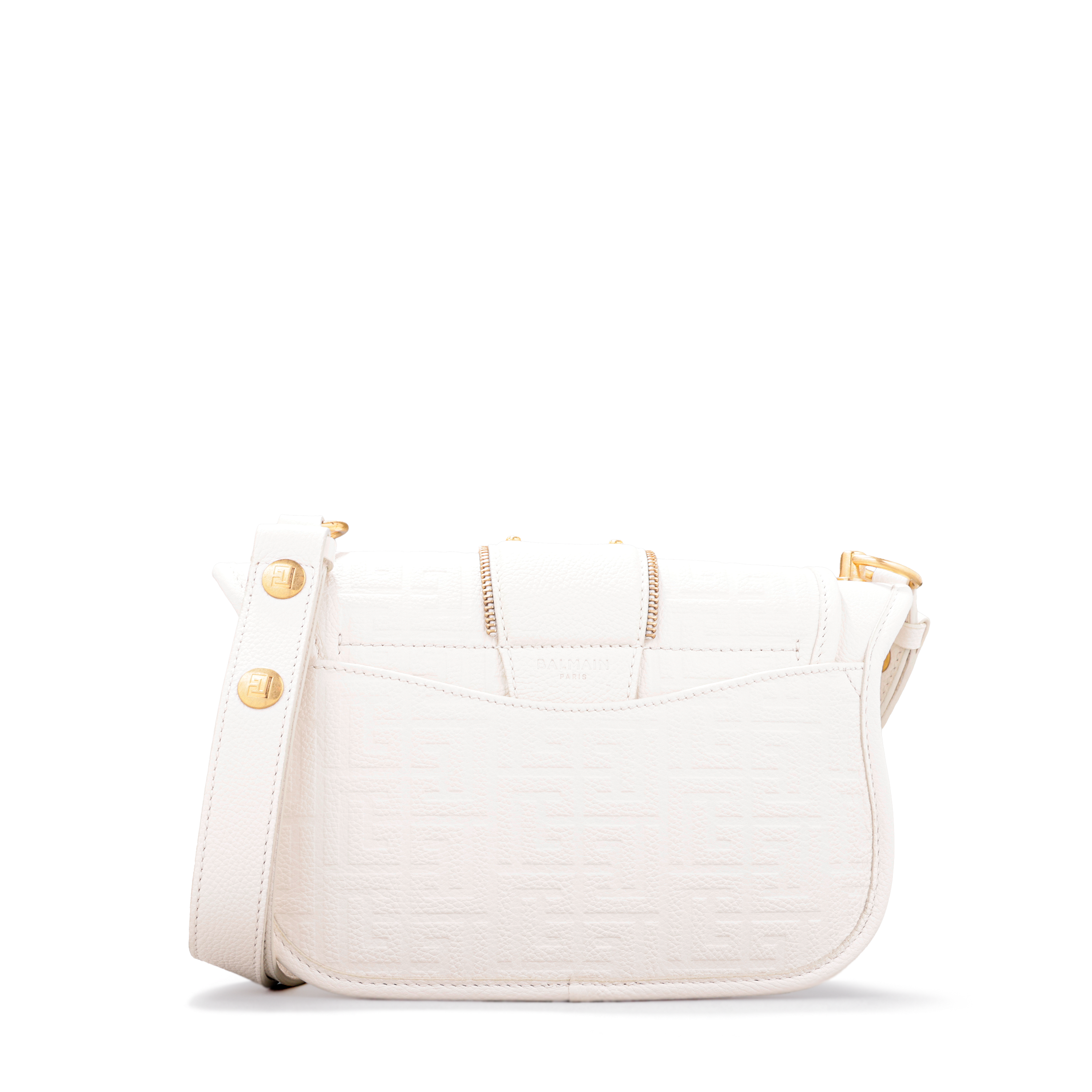Cartera Blanca Balmain S-Cuir Graine Monogram