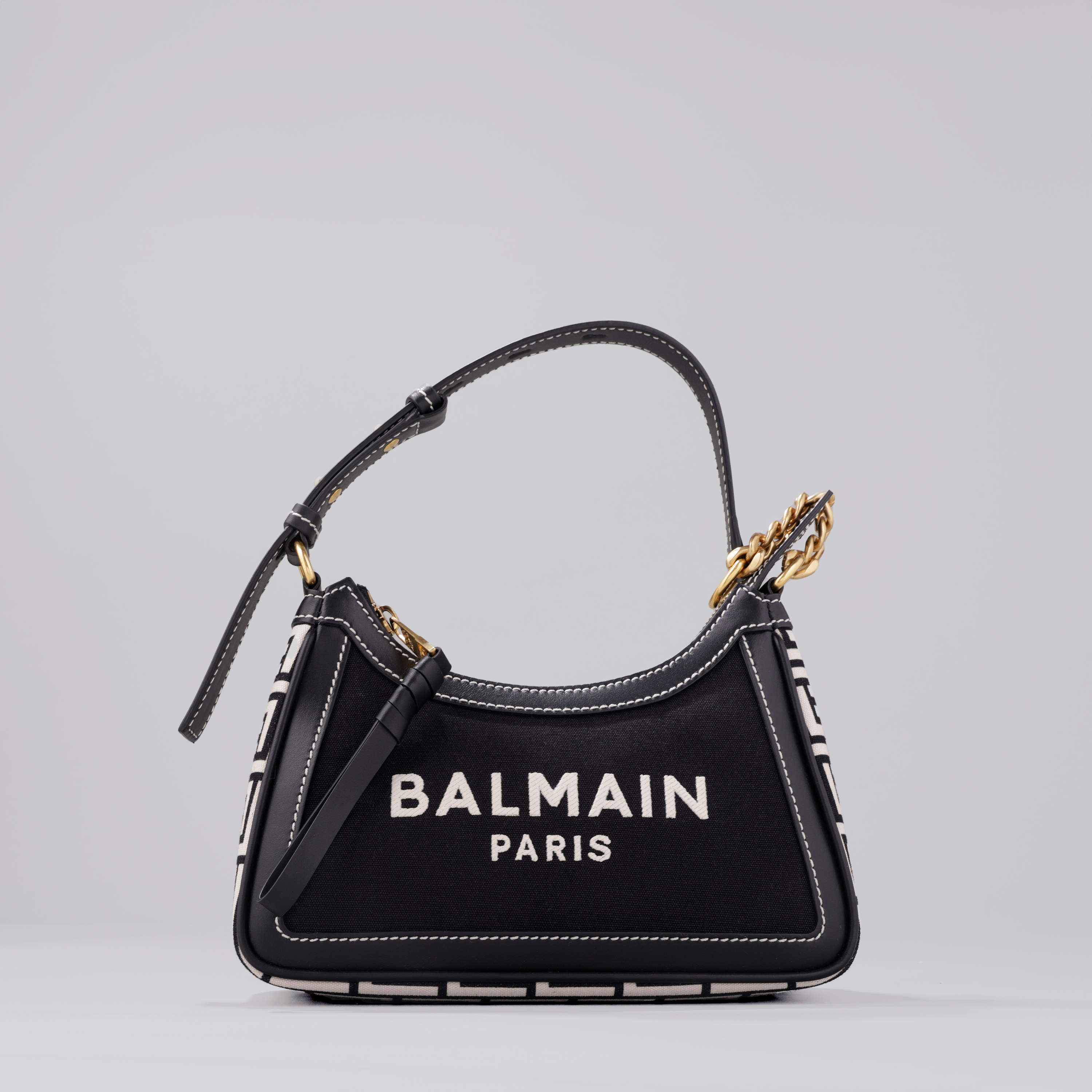 Cartera Negra Balmain B-Army Canvas