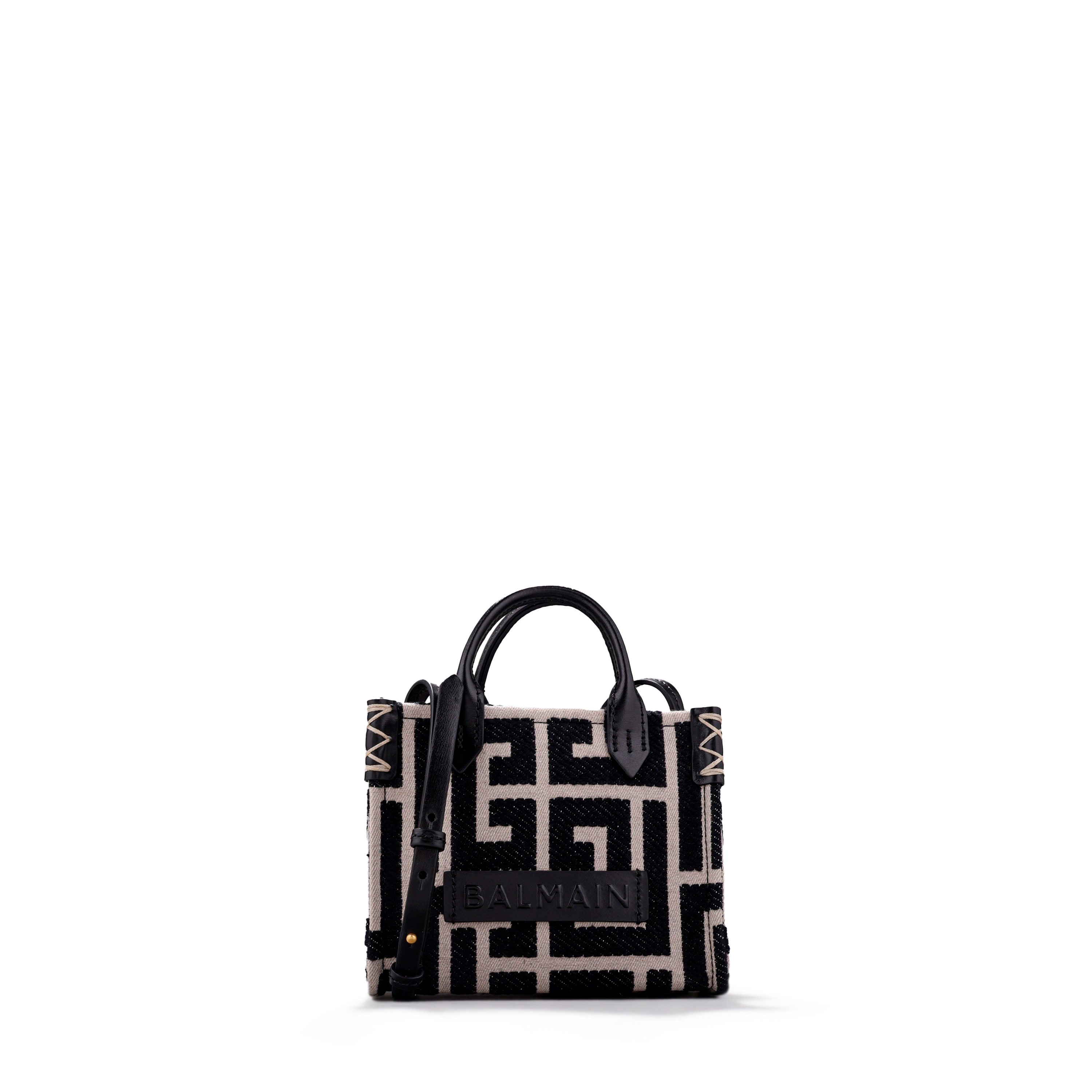 Cartera Negra Balmain B-Army Shopper Mini Monogram