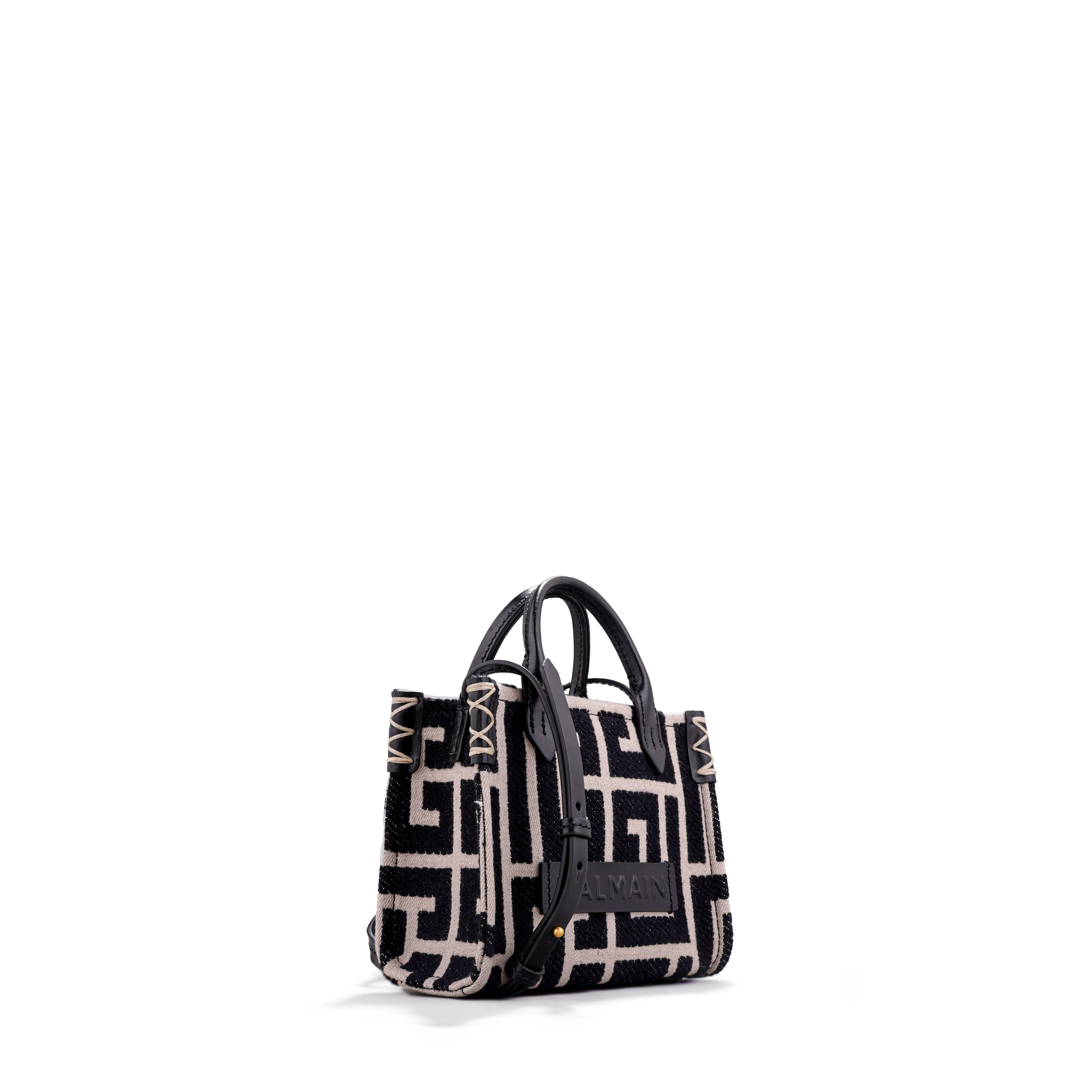 Cartera Negra Balmain B-Army Shopper Mini Monogram