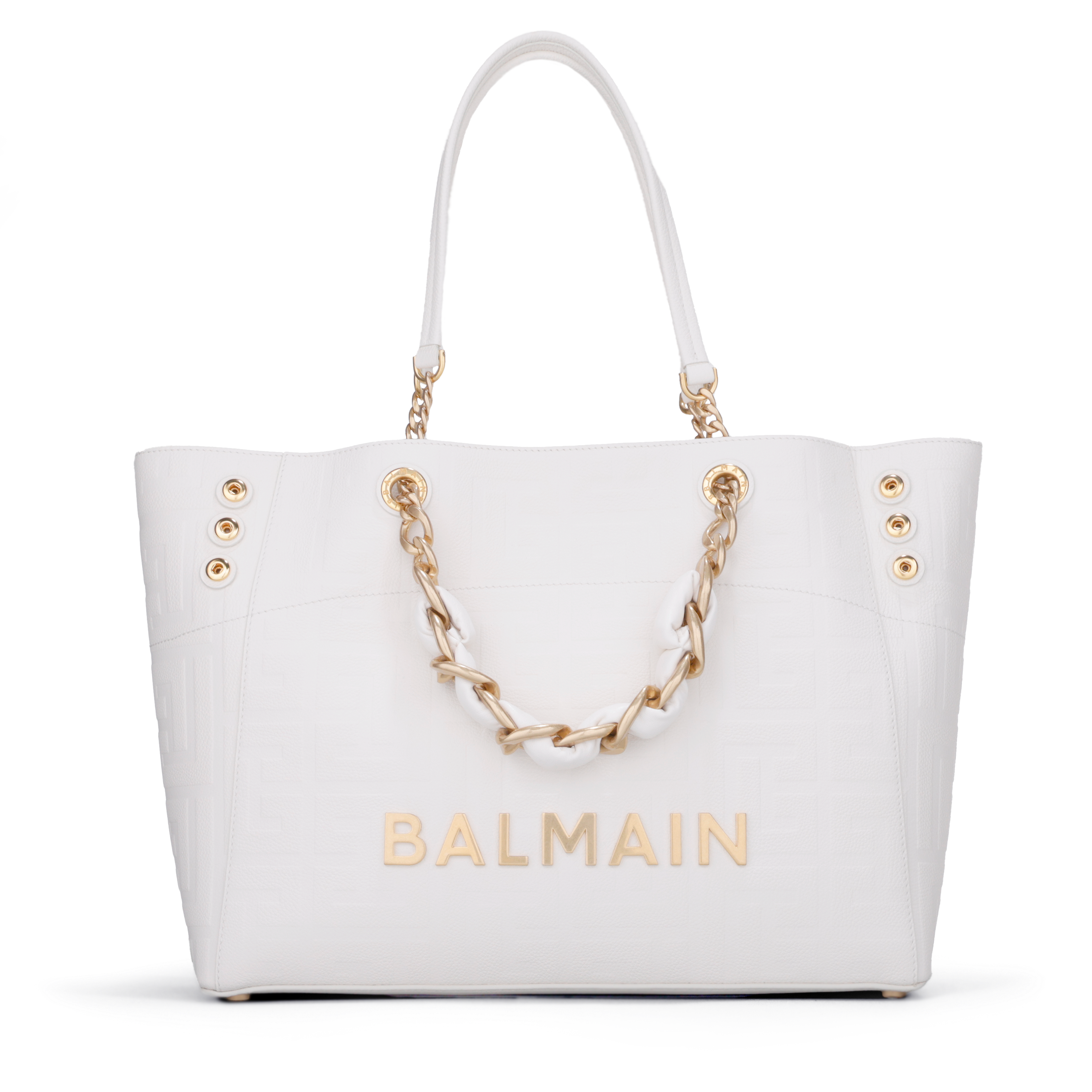 Cartera Blanca Balmain Graine Monogram