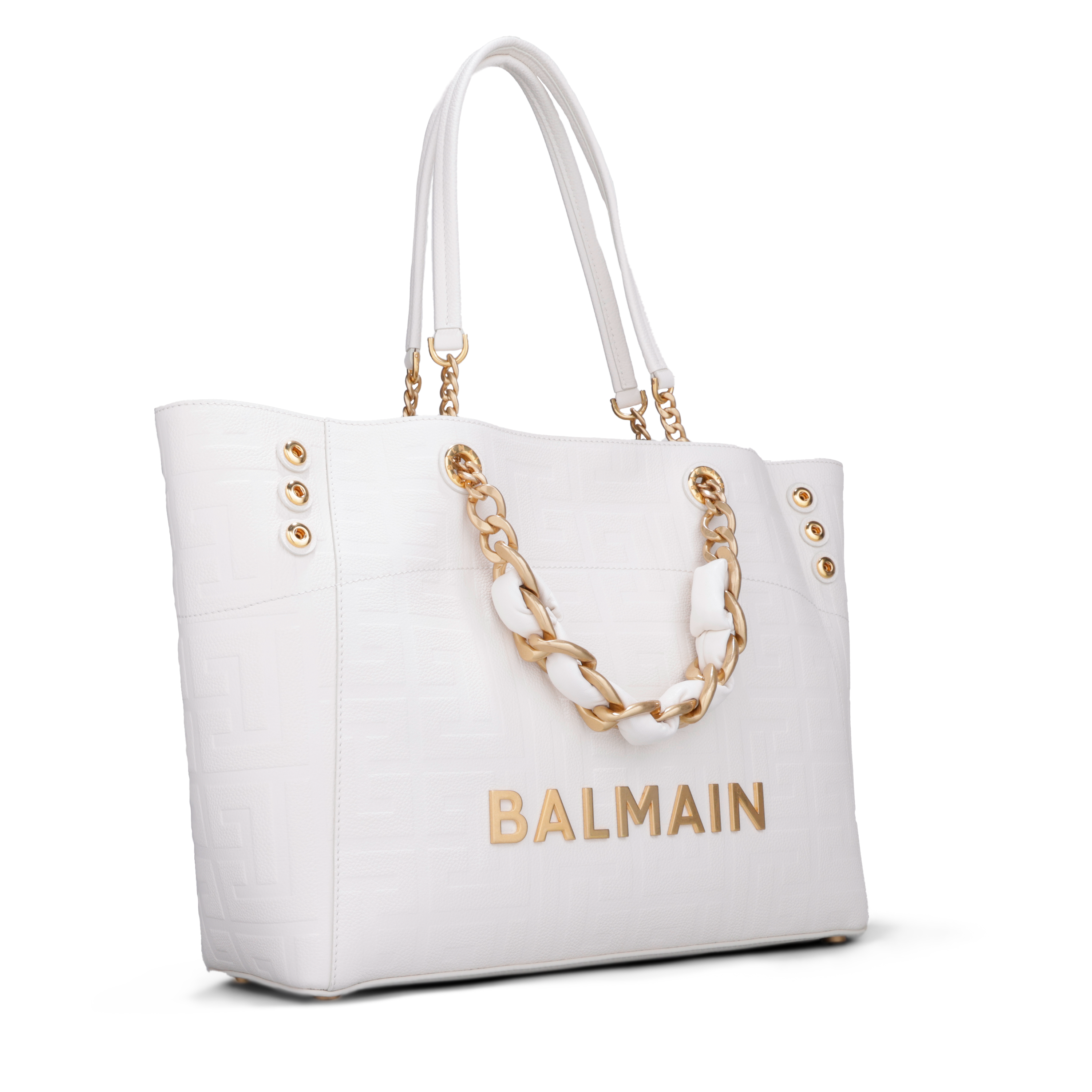 Cartera Blanca Balmain Graine Monogram
