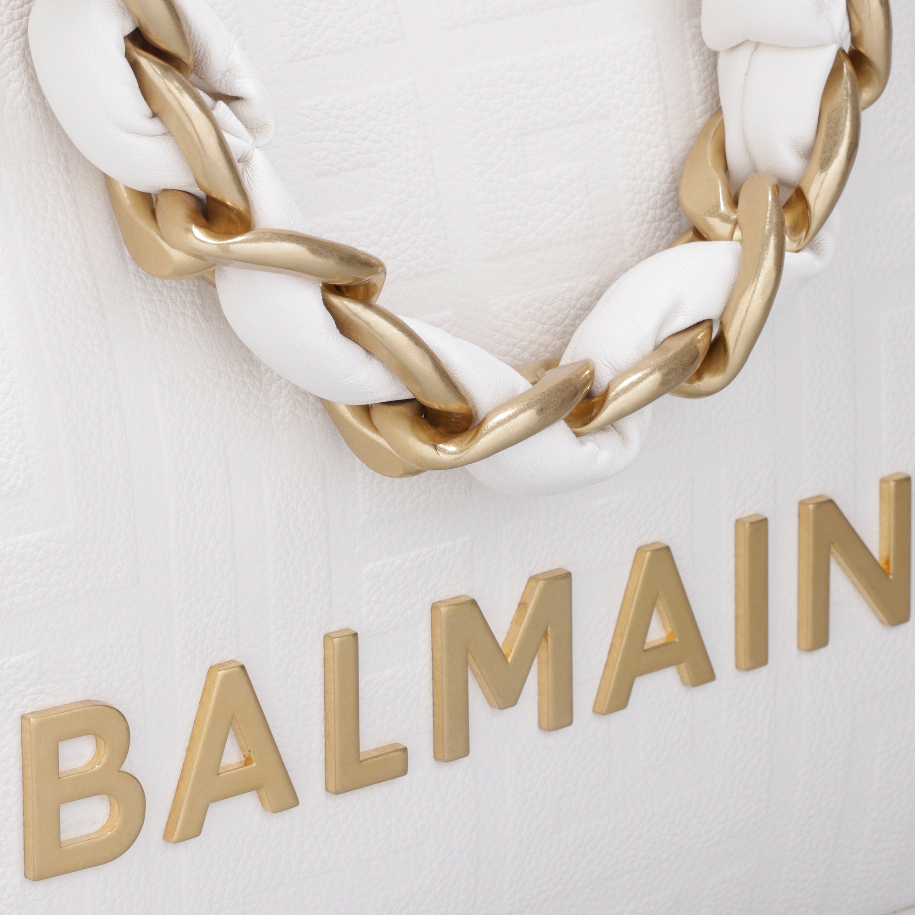 Cartera Blanca Balmain Graine Monogram