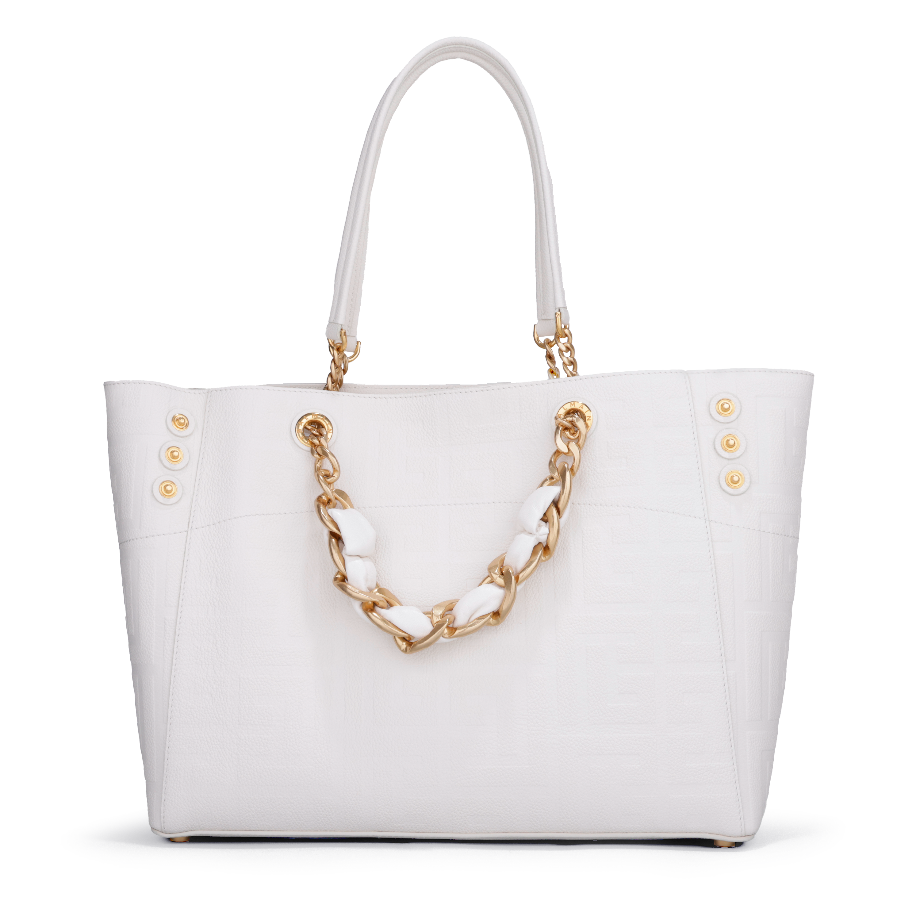 Cartera Blanca Balmain Graine Monogram