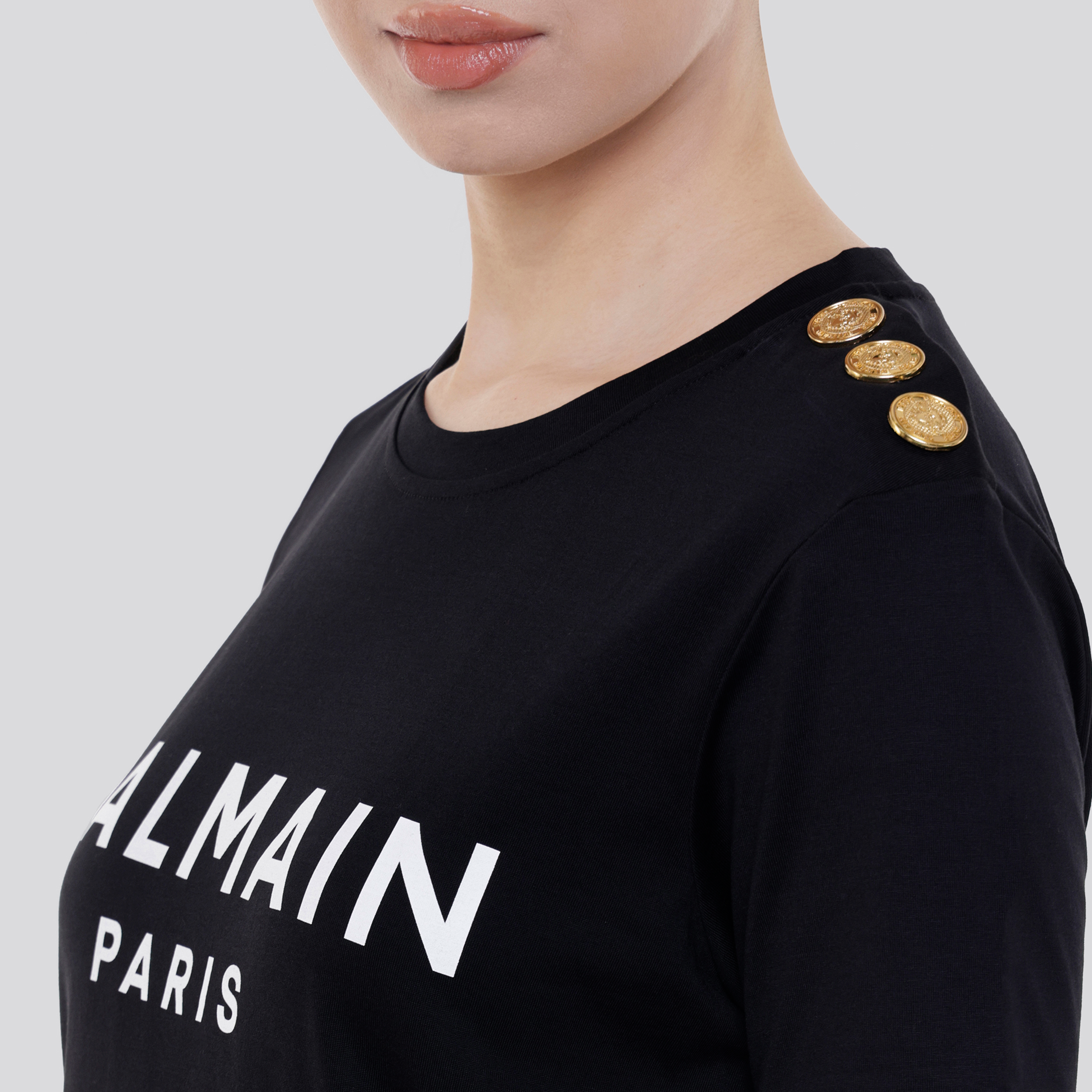 Camiseta Negra Balmain Paris 3 BTN