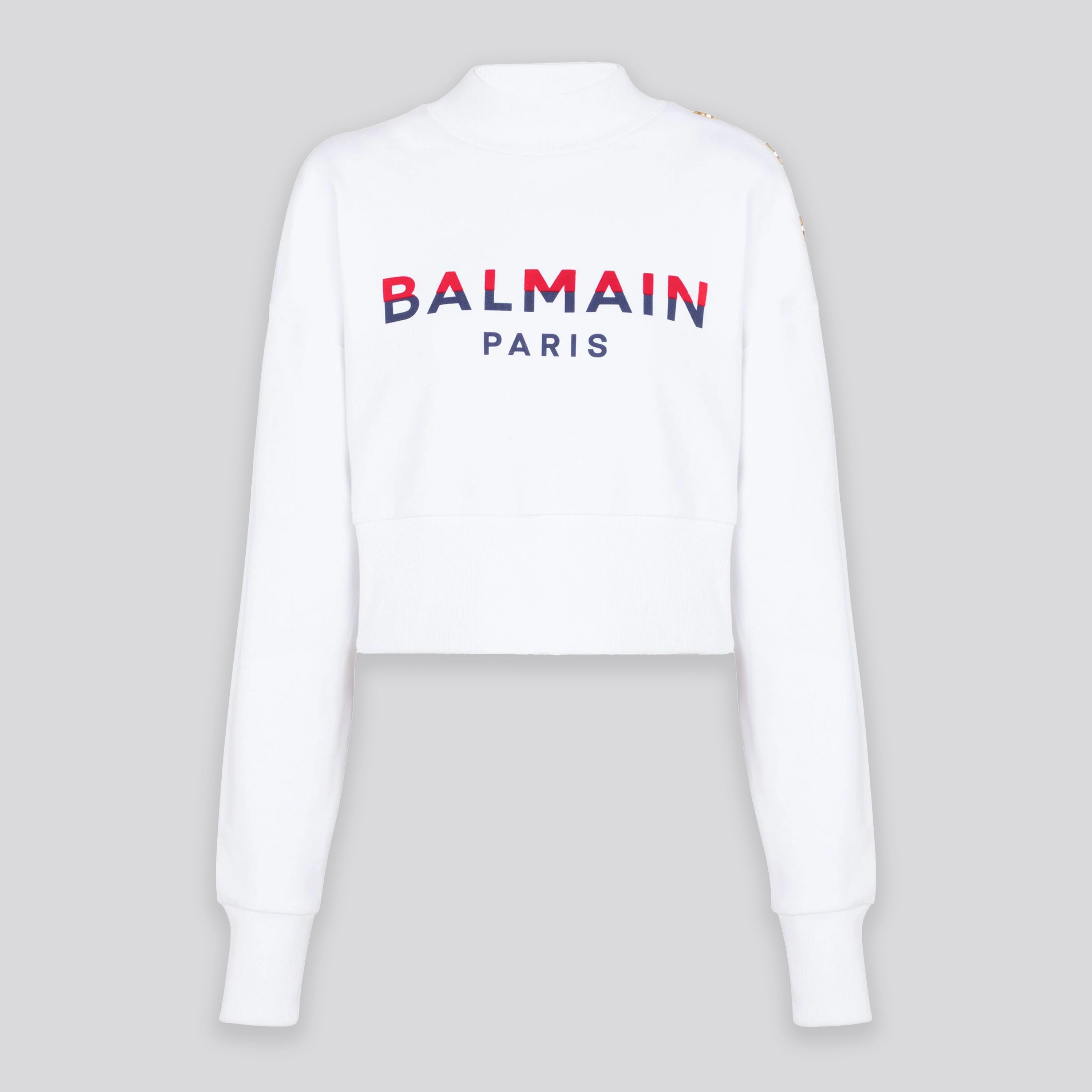 Buzo Blanco Balmain 3 BTN Balmain Print And Flock