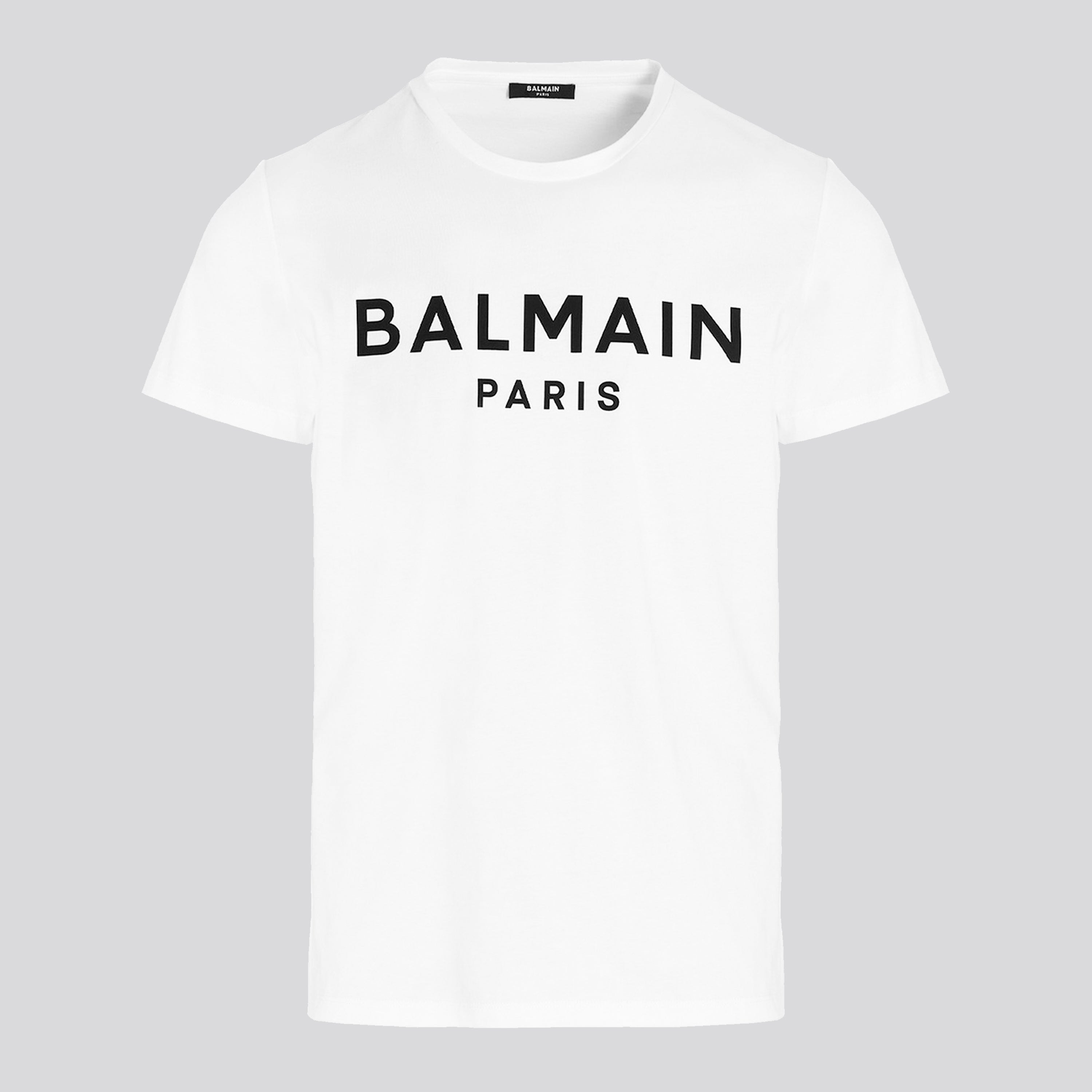 Camiseta Blanca Balmain Paris Logo