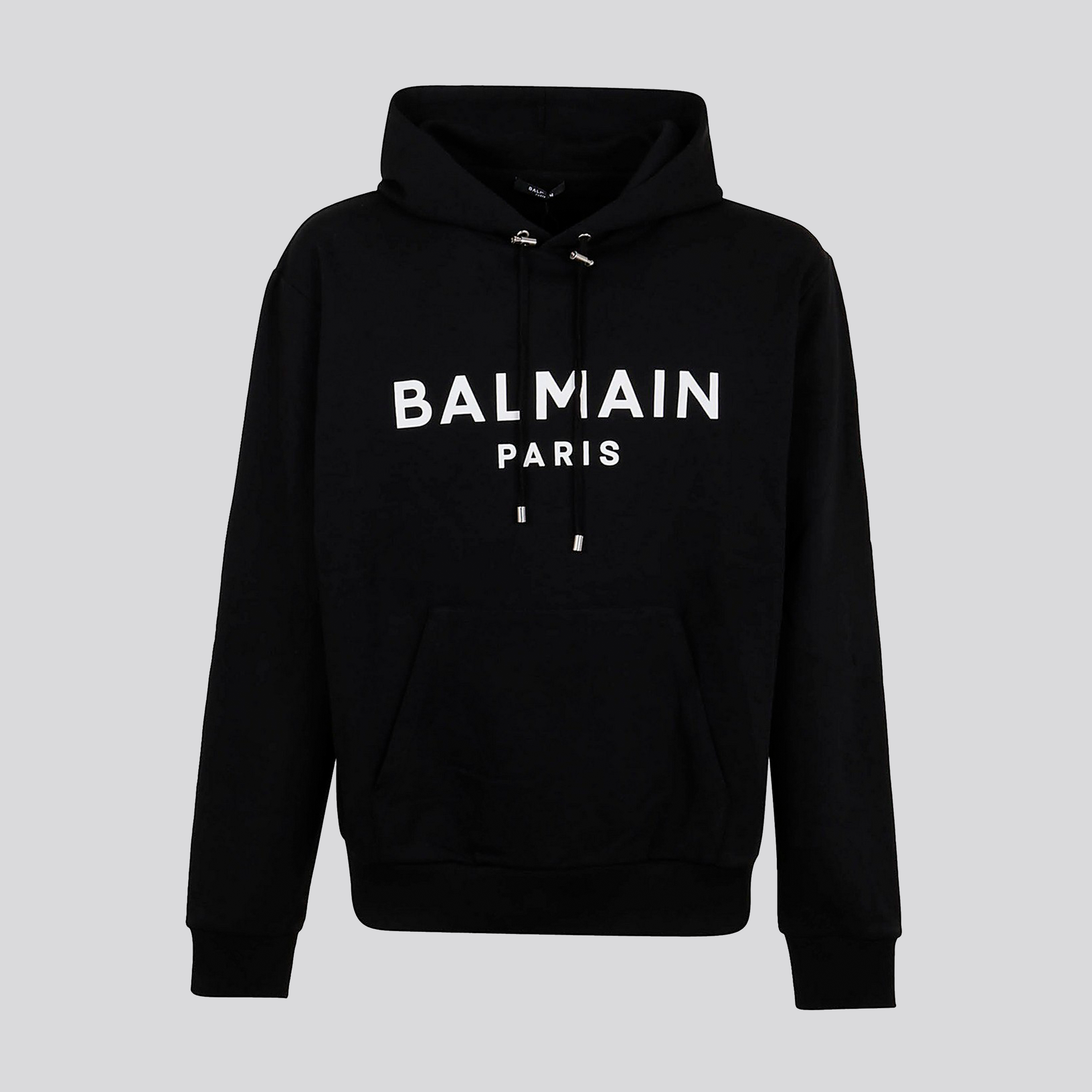 Buzo Tipo Hoodie Negro Balmain Paris Logo