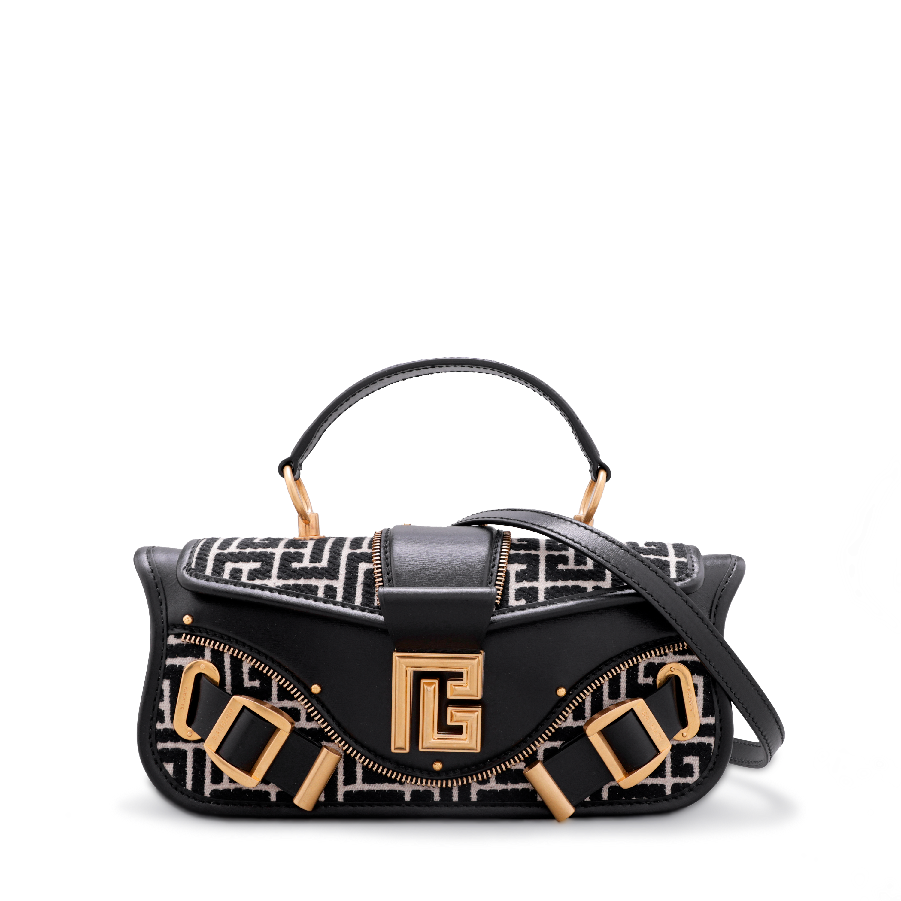 Cartera Negra Balmain Jacquard Monogramme