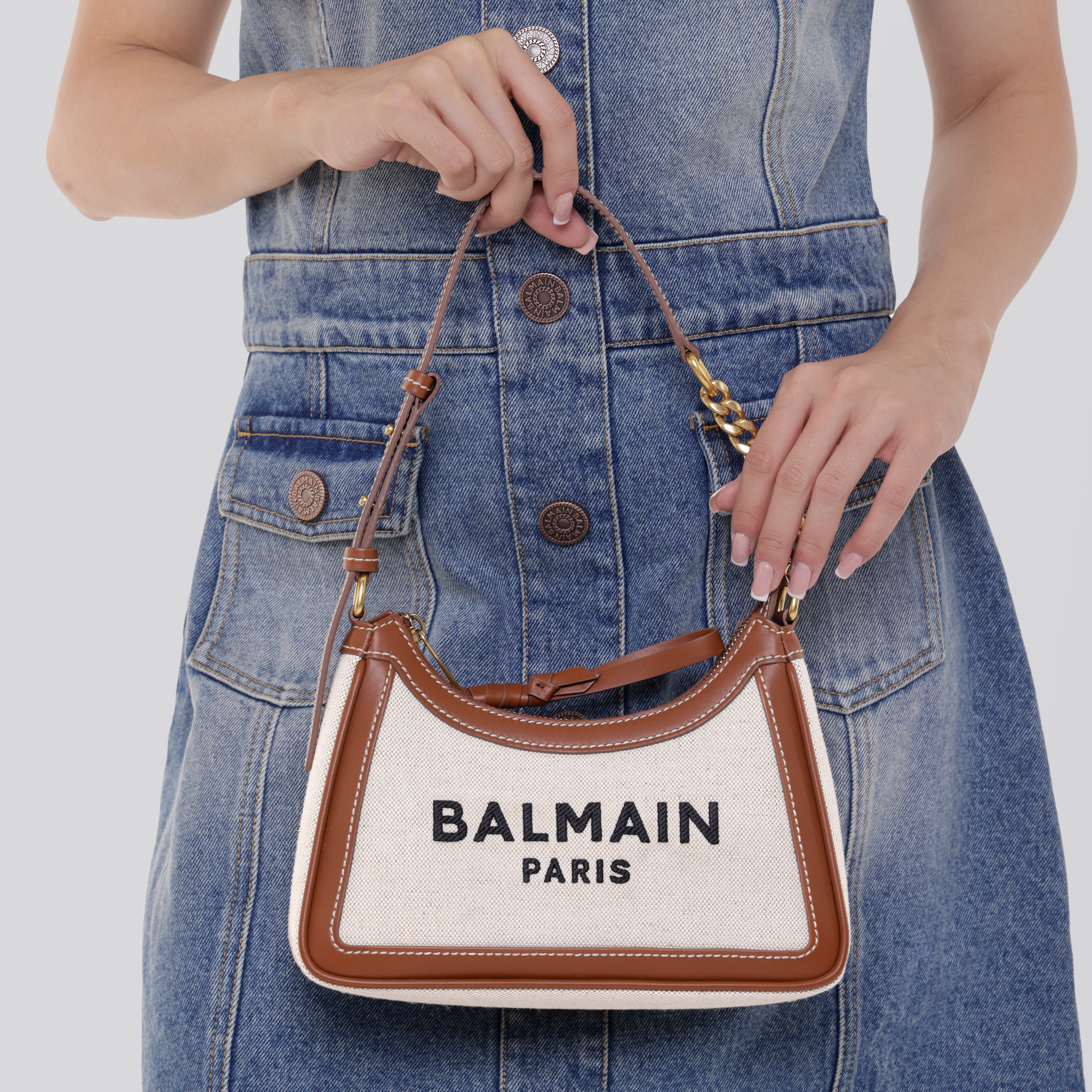 Carteras B De Bolso Cartera Beige Balmain B-Army