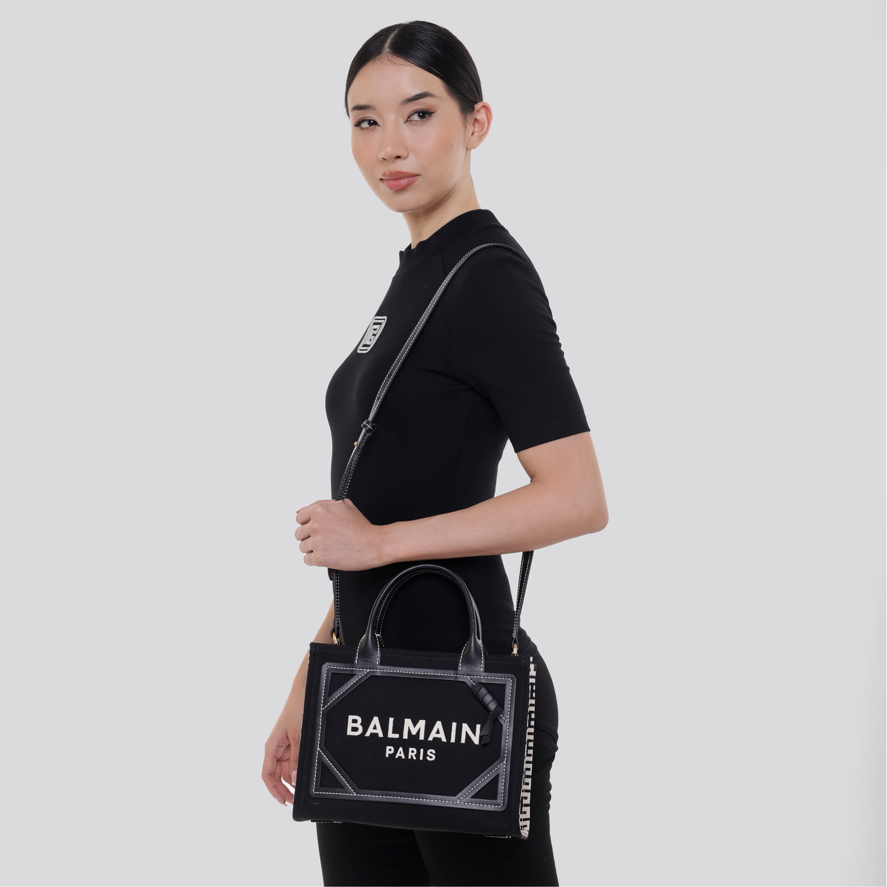 Cartera Negra Balmain Army Shopper Small