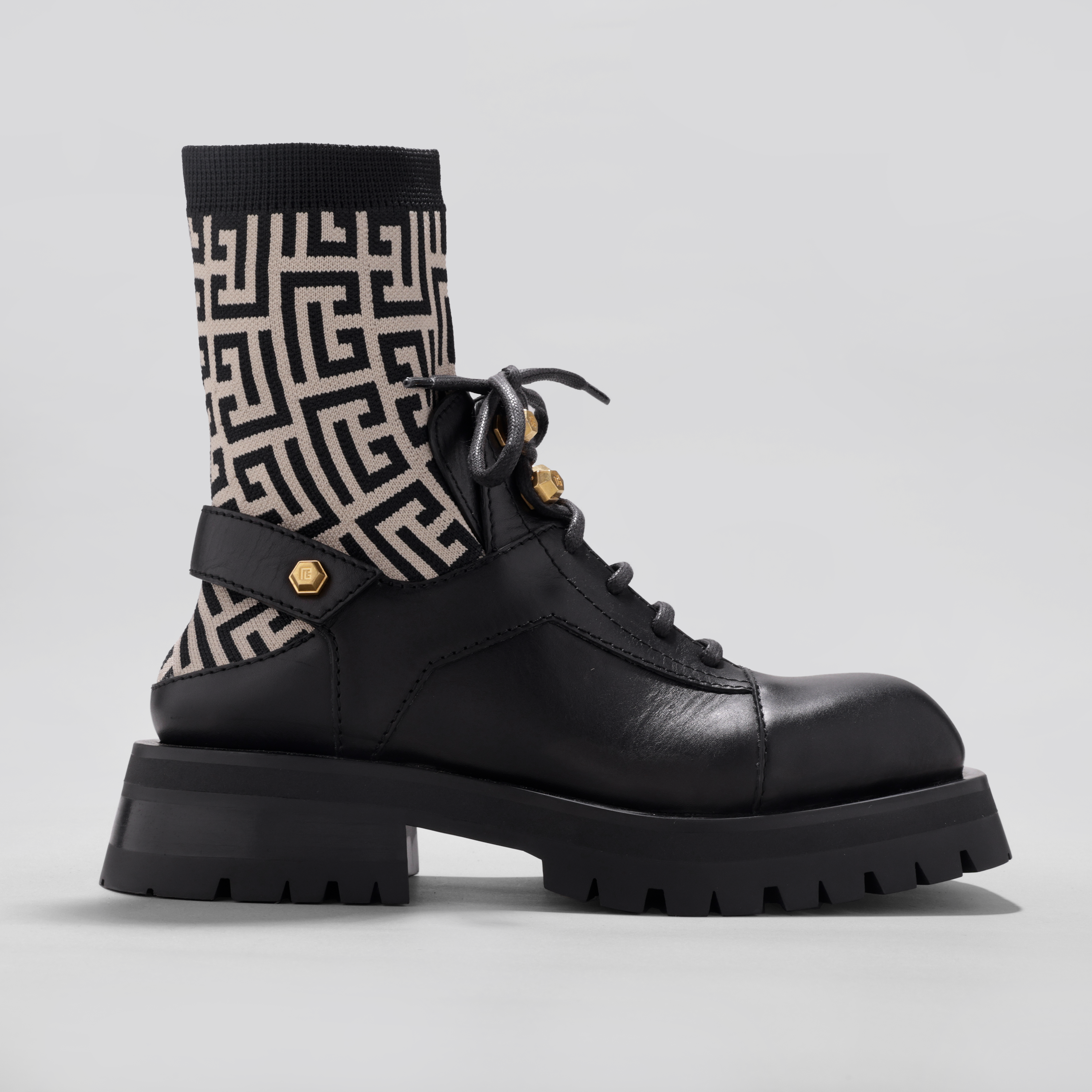 Botas Negras Balmain Monogram Sock