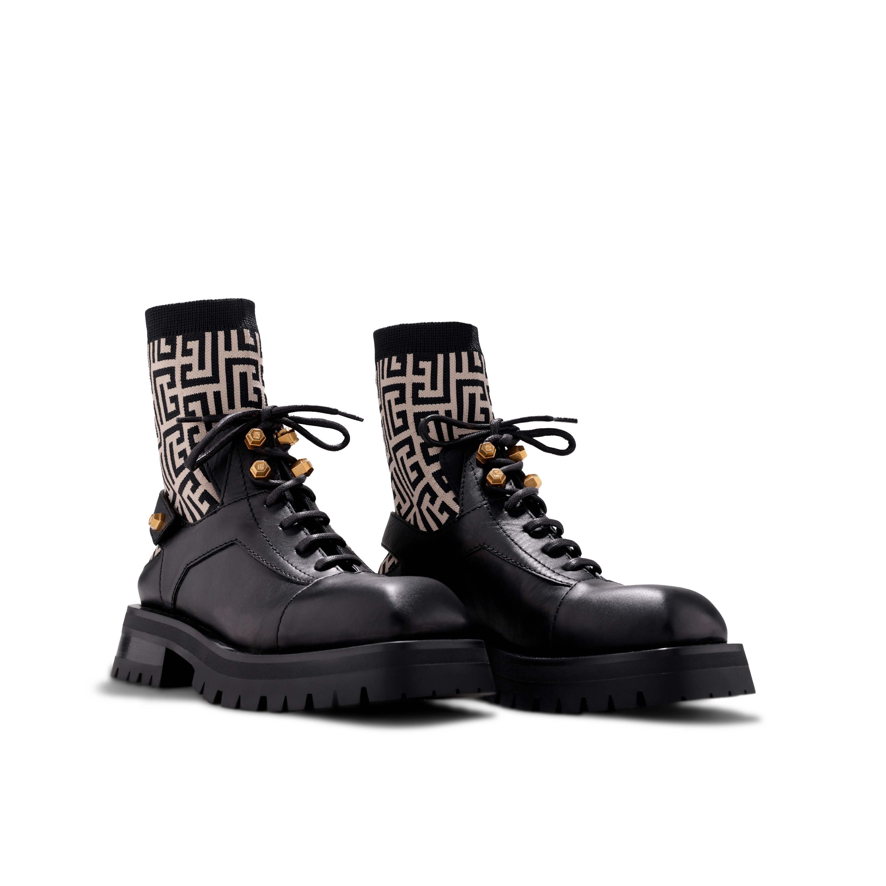 Botas Negras Balmain Monogram Sock