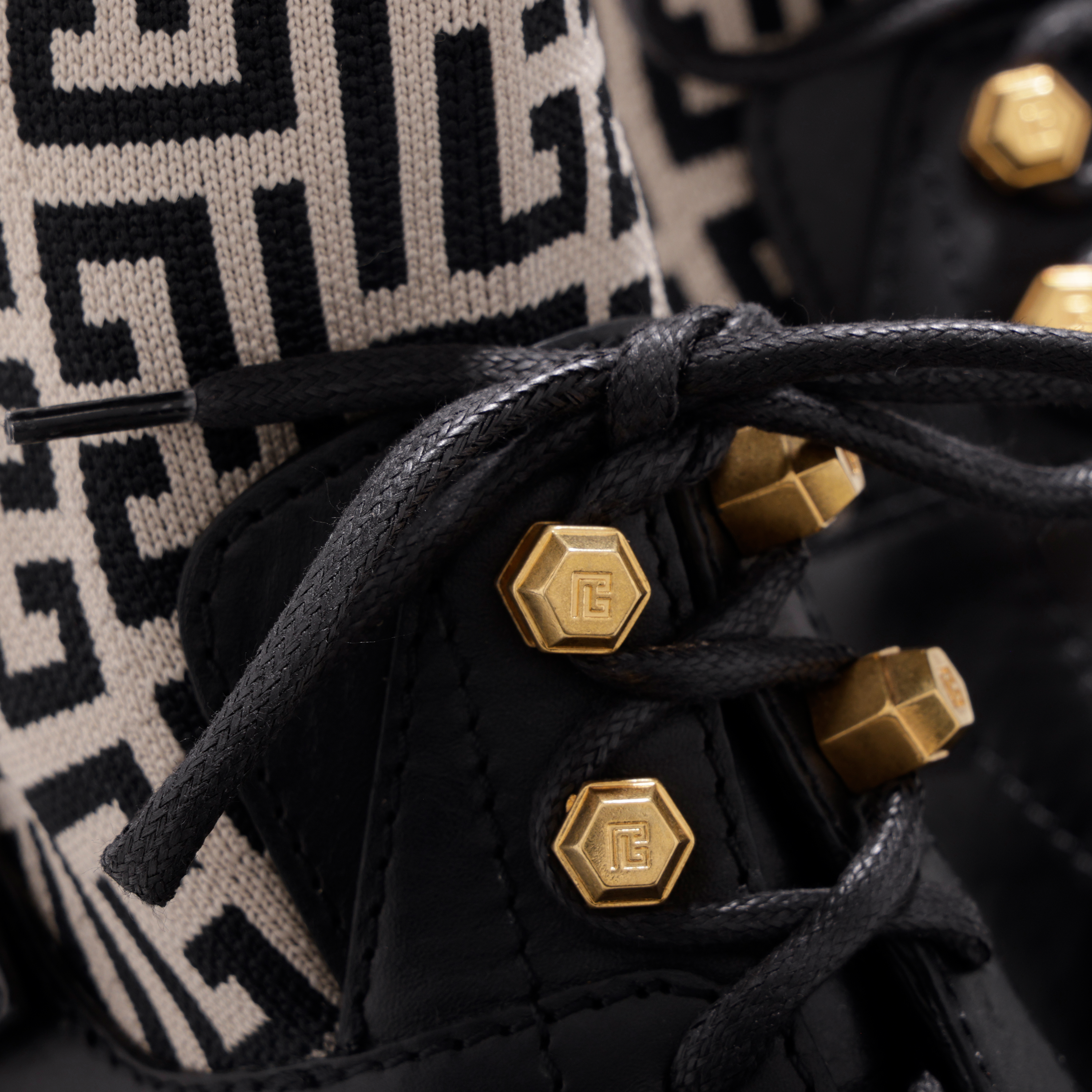Botas Negras Balmain Monogram Sock