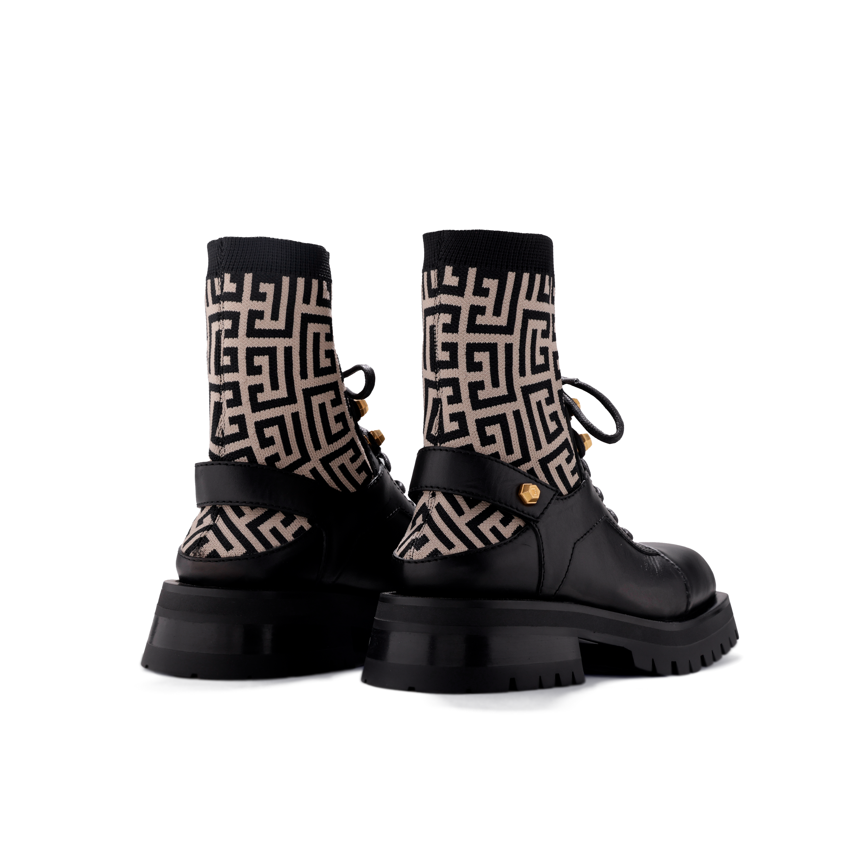 Botas Negras Balmain Monogram Sock