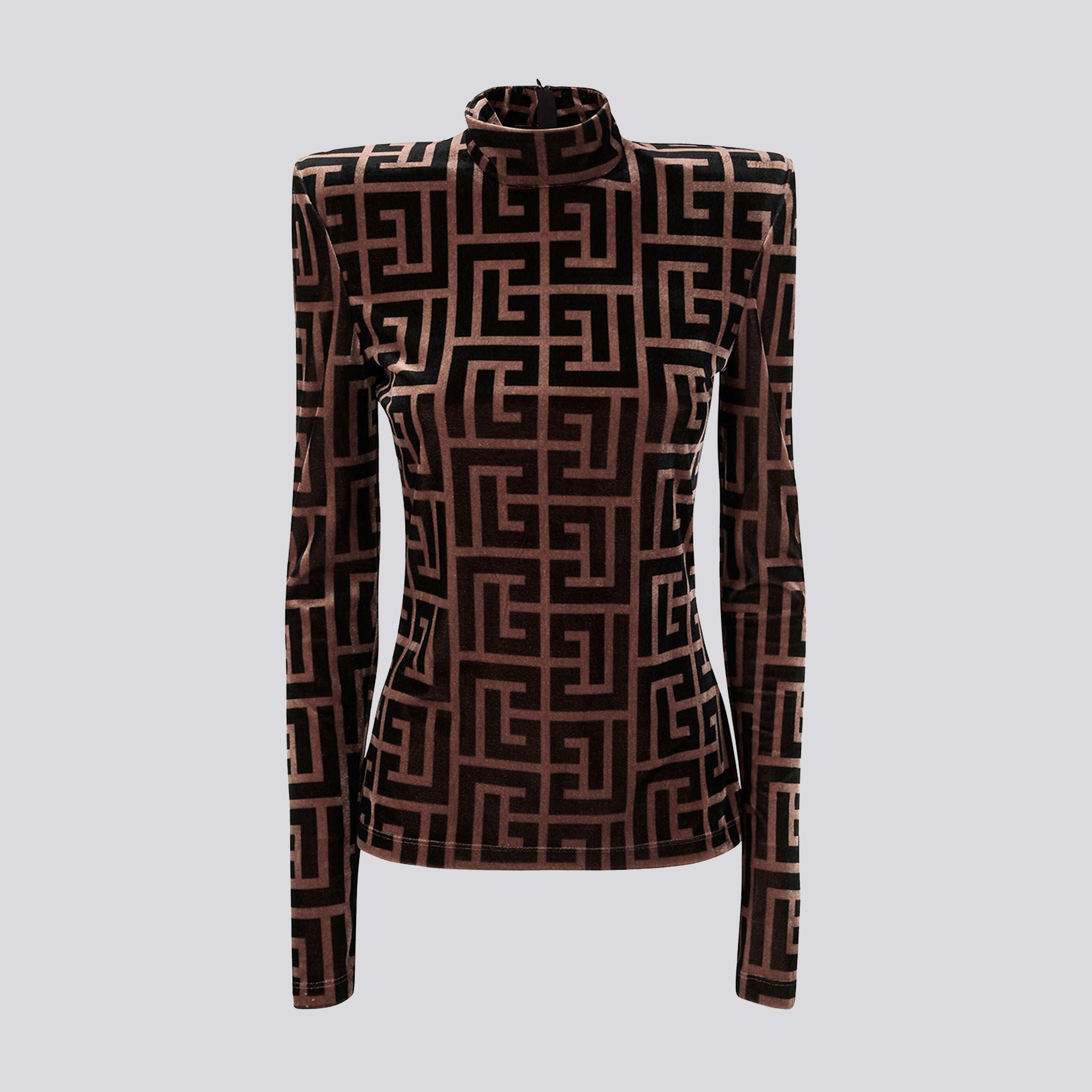 Top Café Balmain Hihg Neck Monogram