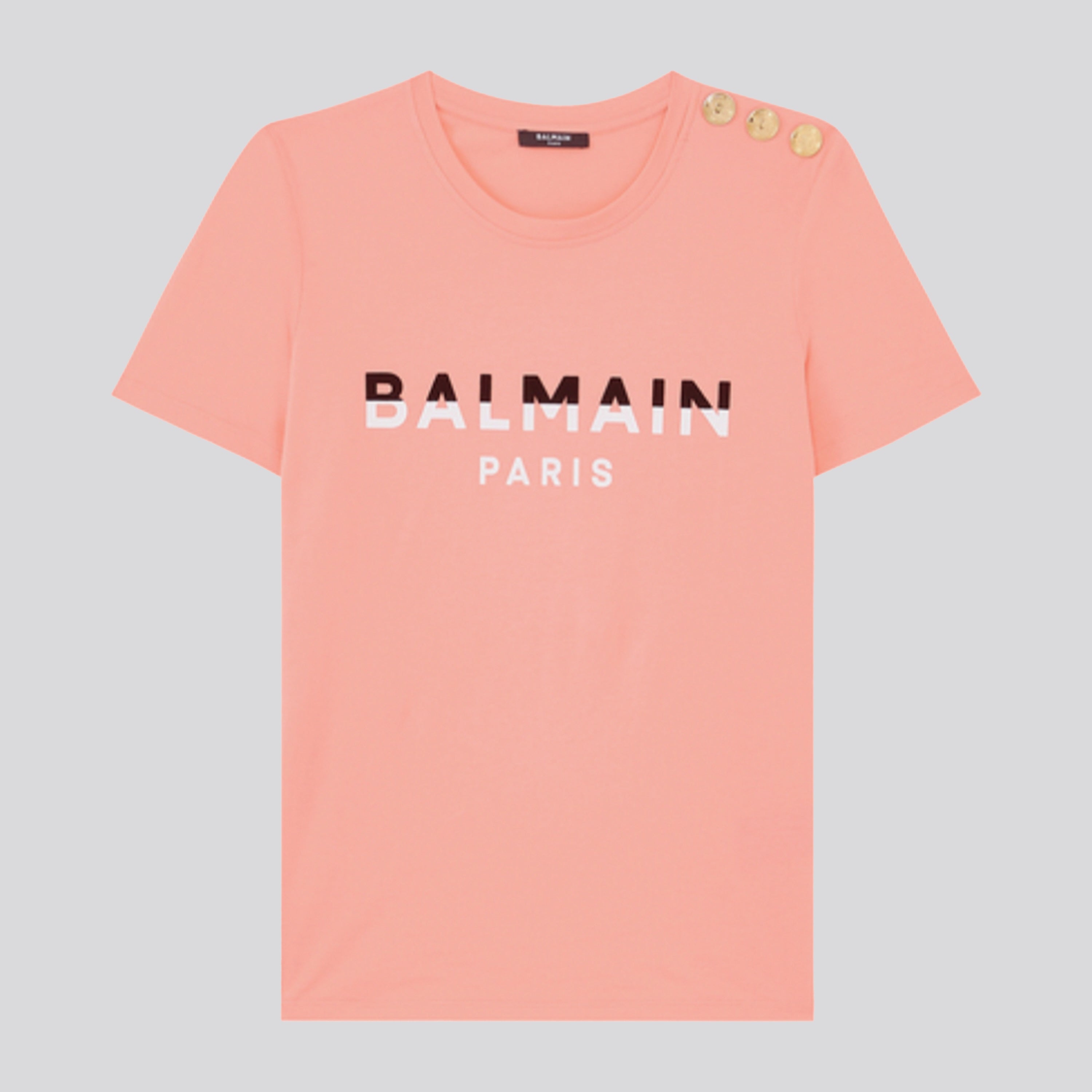 Camiseta Salmón Balmain Paris 3 BTN