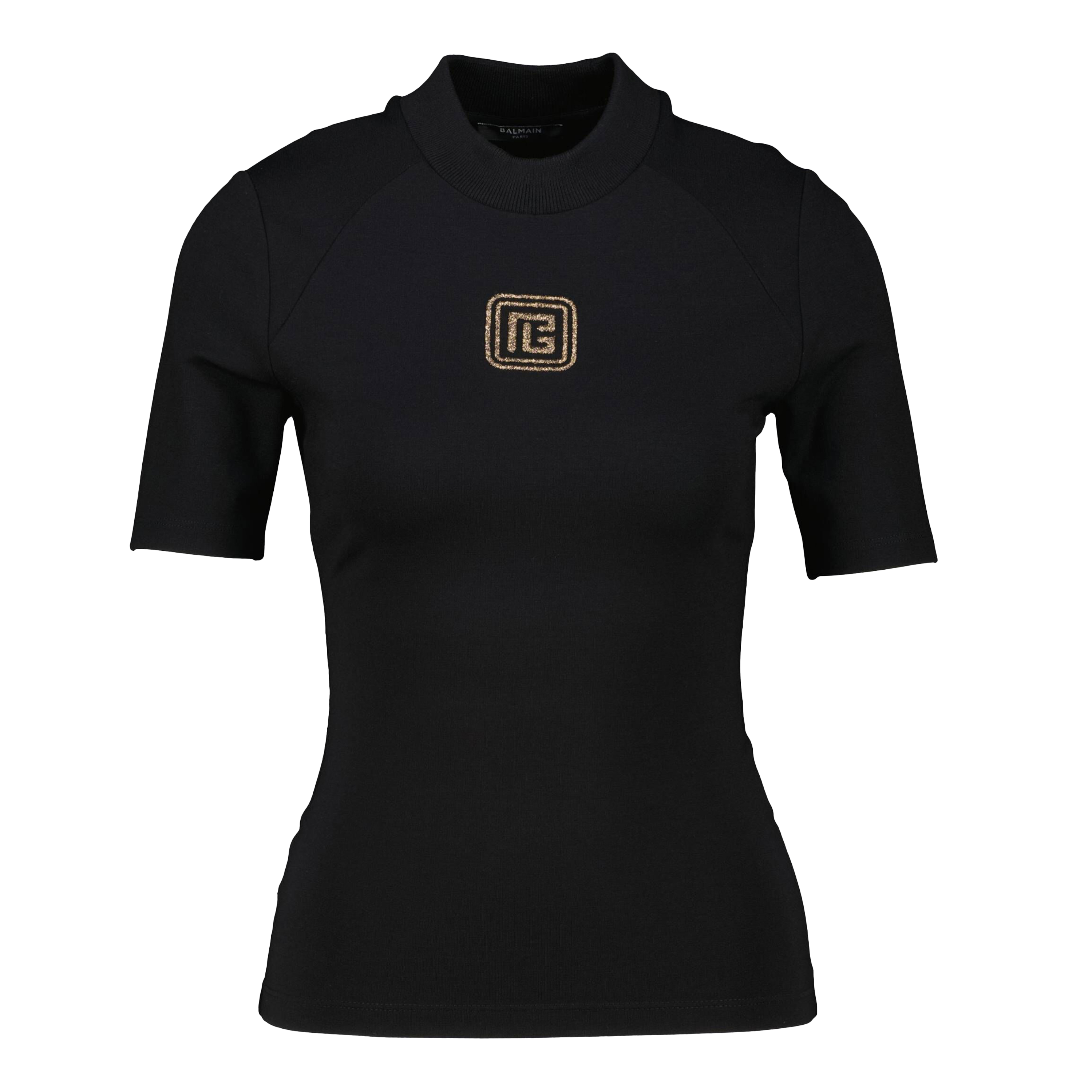 Camiseta Negra Balmain Raglan Retro