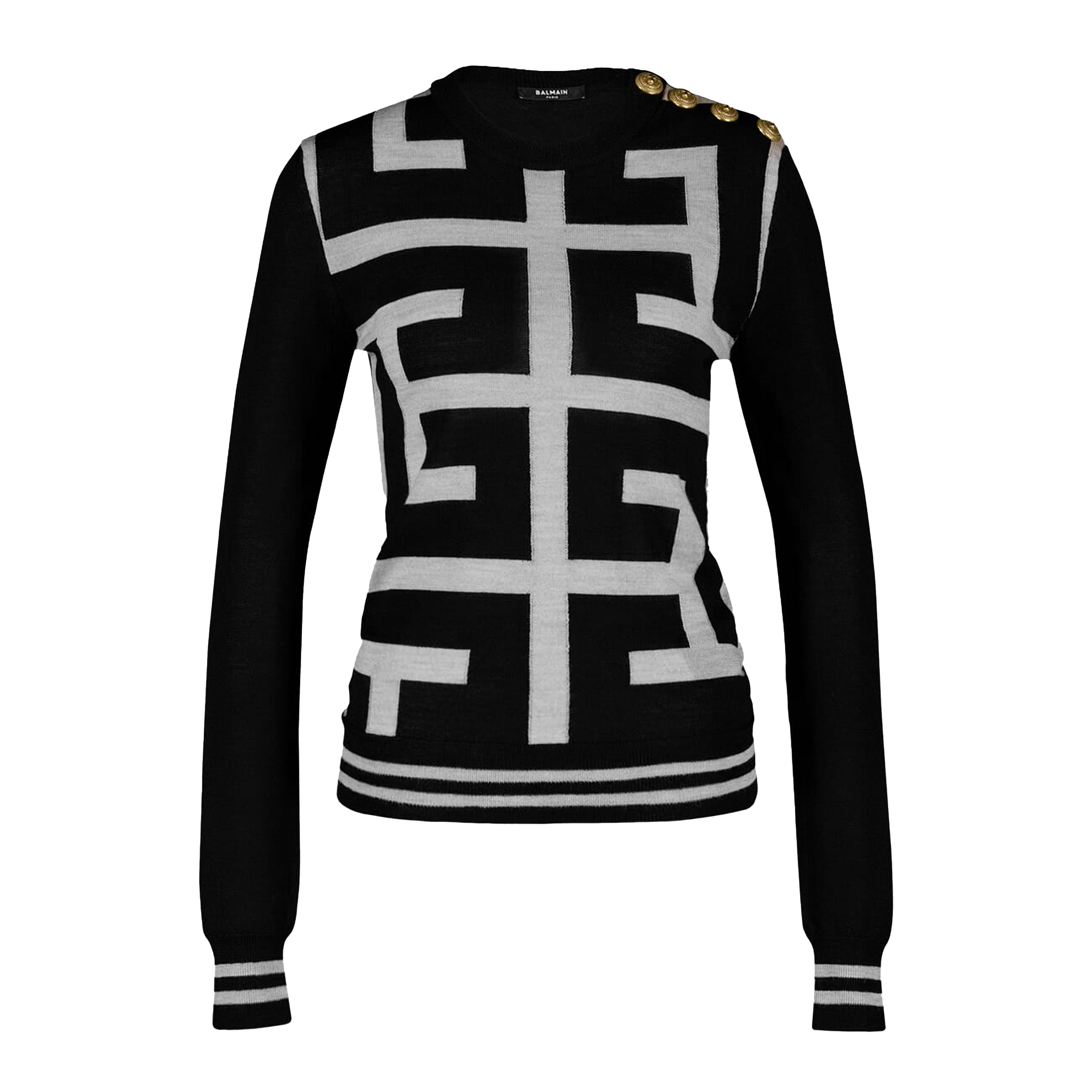 Buzo Azul Balmain Shoulder Bottoms