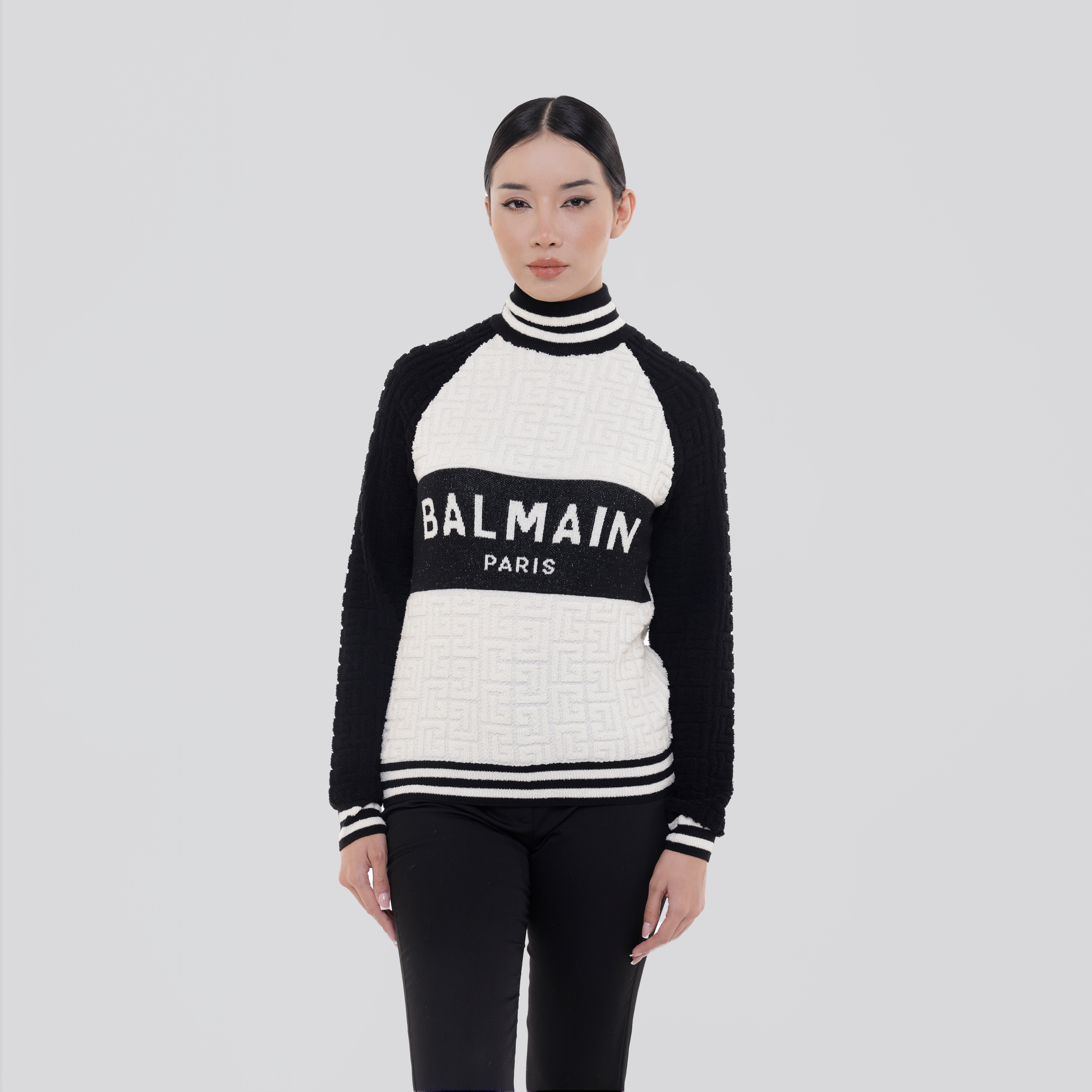 Buzo Negro Balmain Negro Paris Logo